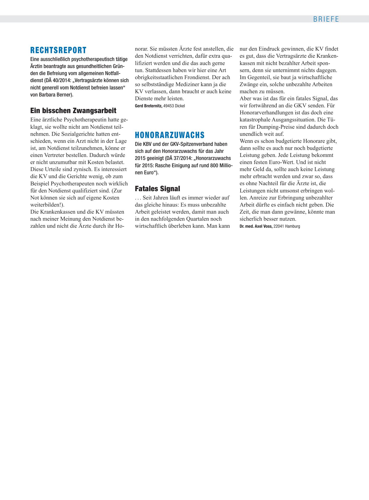 Vorschauseite 1: Rechtsreport: Ein bisschen Zwangsarbeit – Deutsches Ärzteblatt