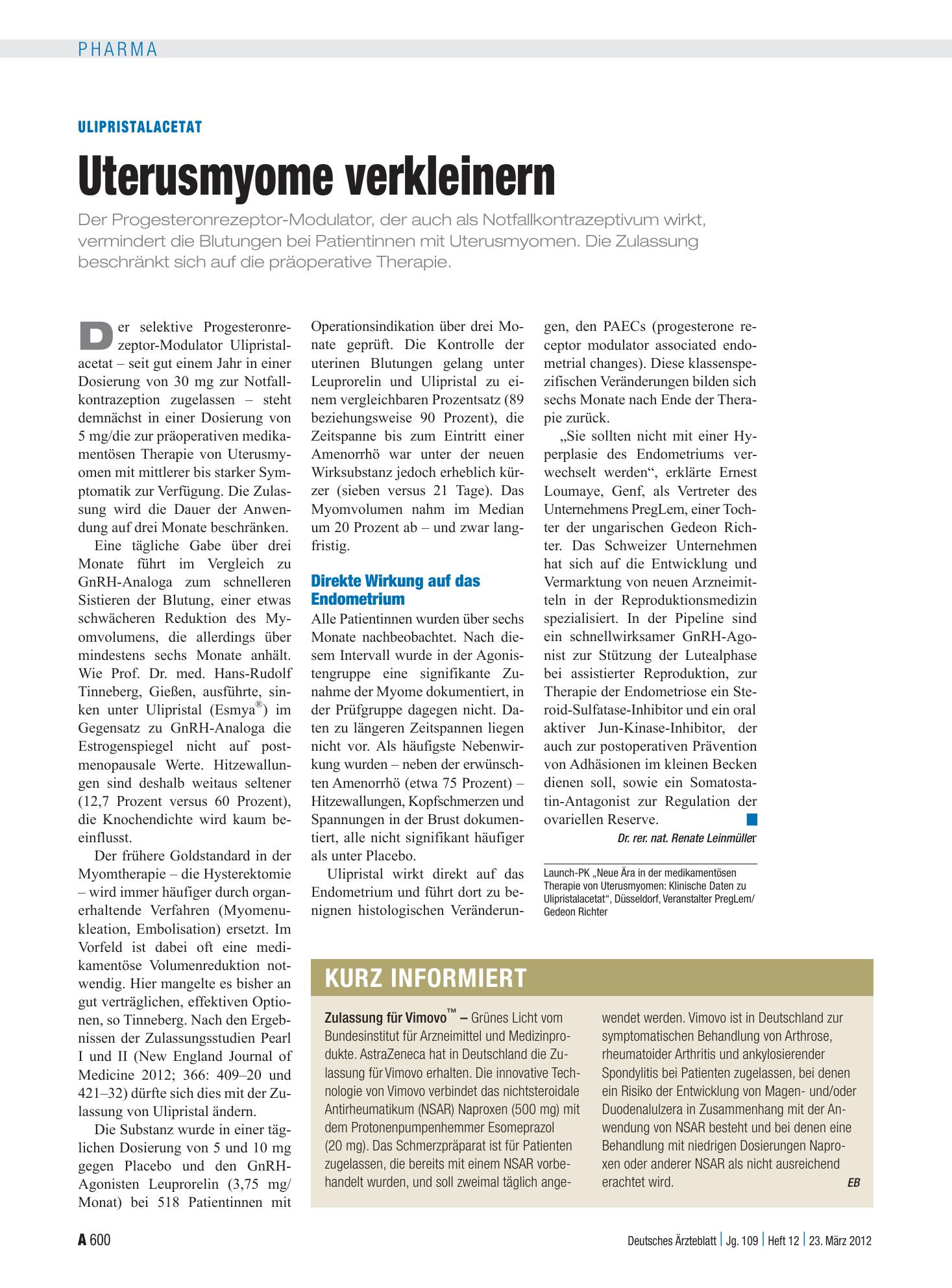 Vorschauseite 1: Kurz informiert – Deutsches Ärzteblatt