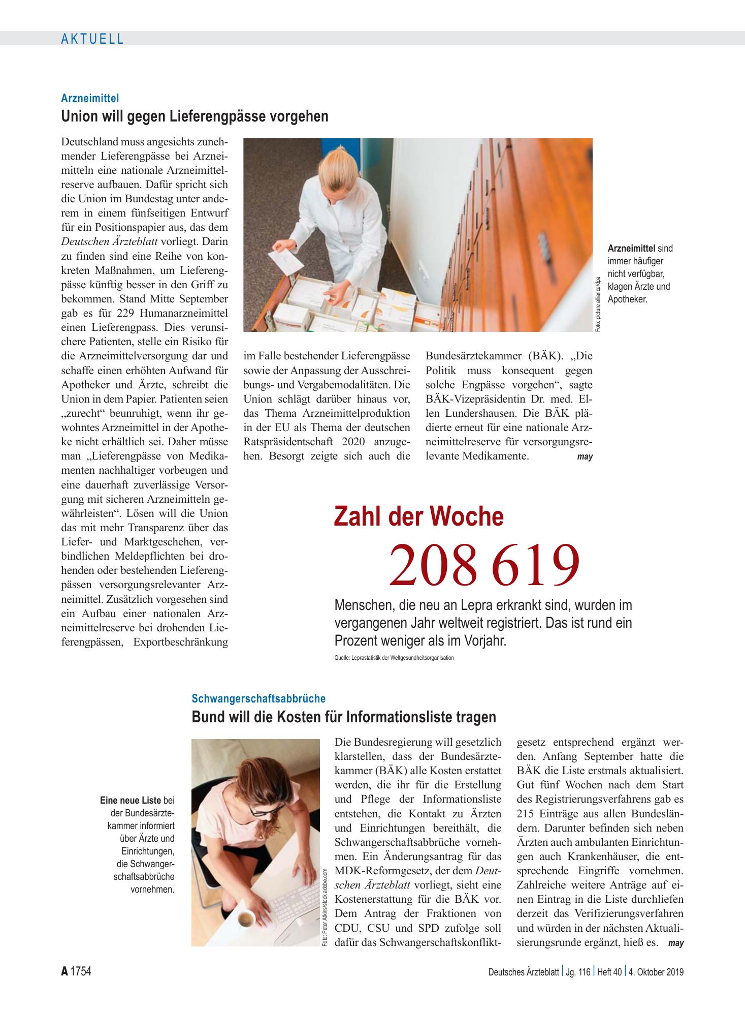Vorschauseite 1: Zahl der Woche 208 619 – Deutsches Ärzteblatt