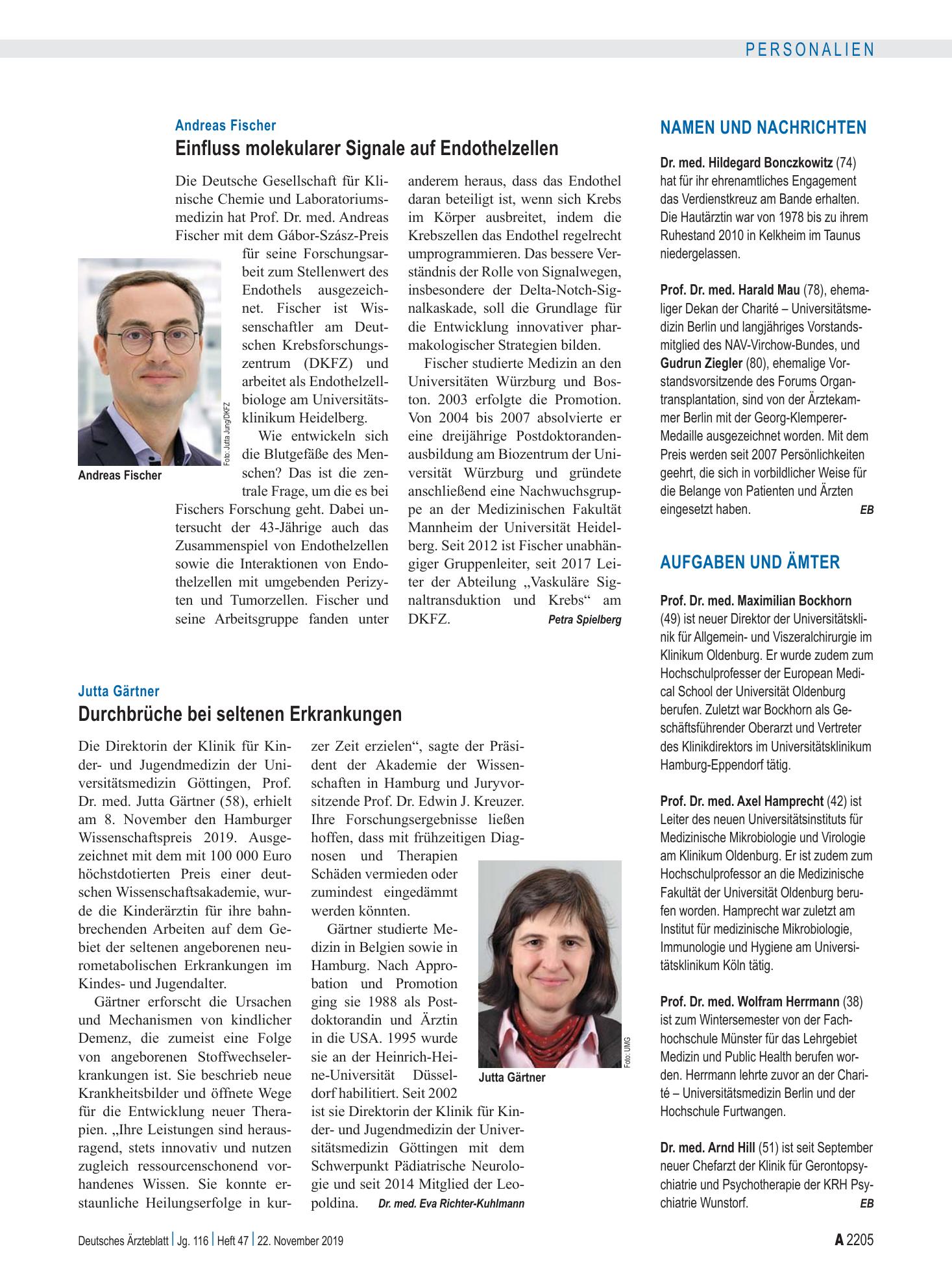 Vorschauseite 1: Aufgaben und Ämter – Deutsches Ärzteblatt