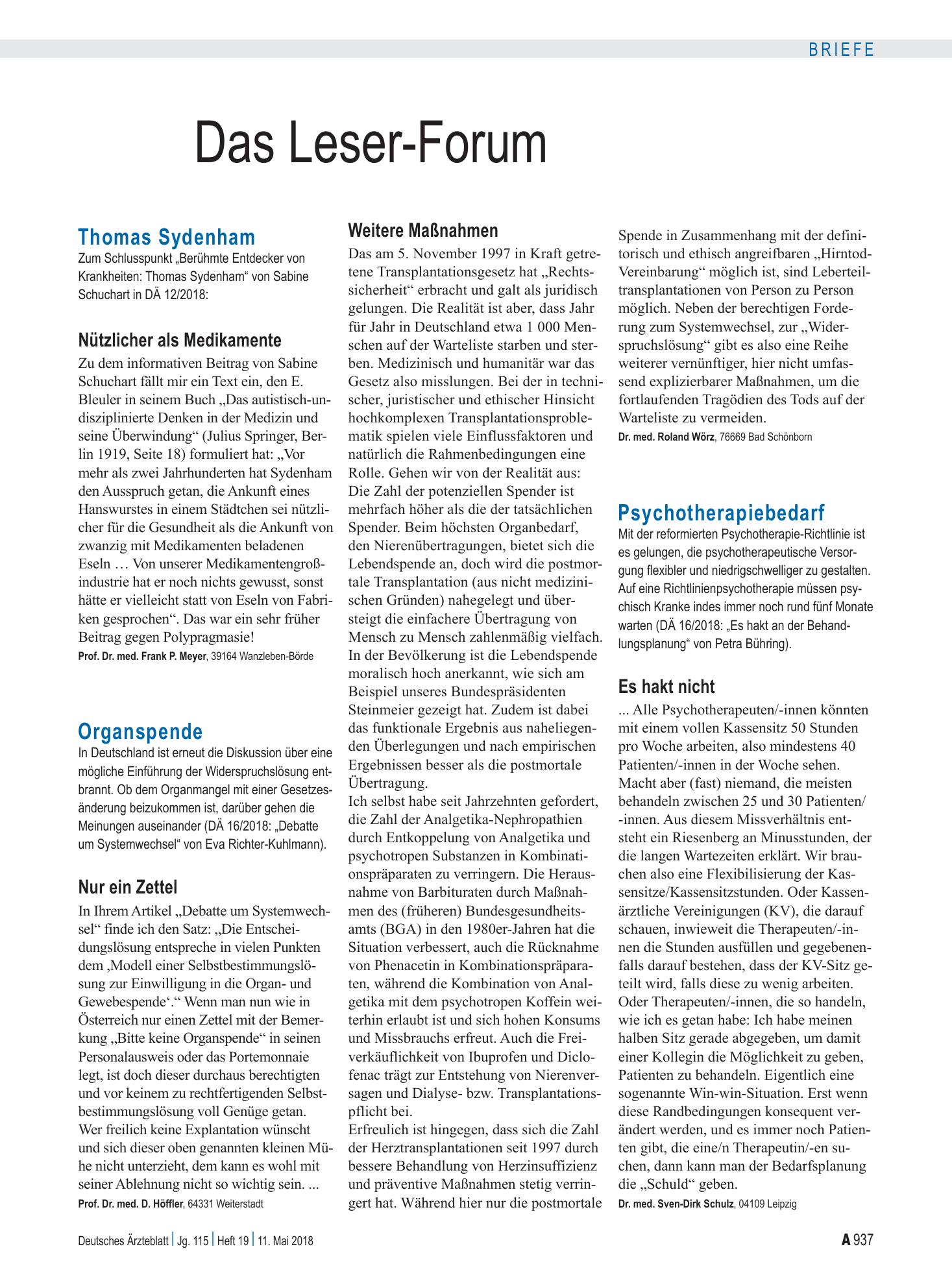 Vorschauseite 1: Organspende: Nur ein Zettel – Deutsches Ärzteblatt