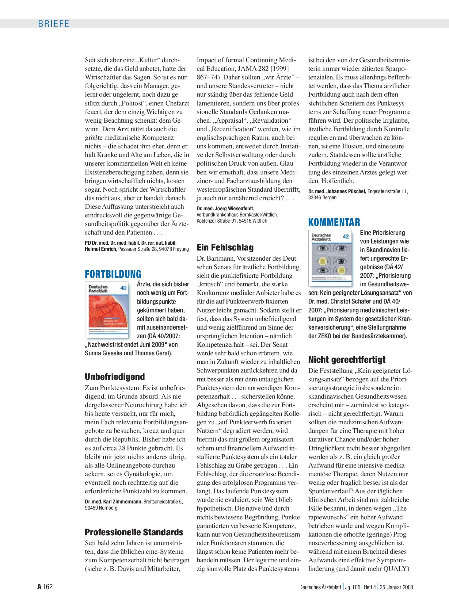 Vorschauseite 1: Fortbildung: Professionelle Standards – Deutsches Ärzteblatt