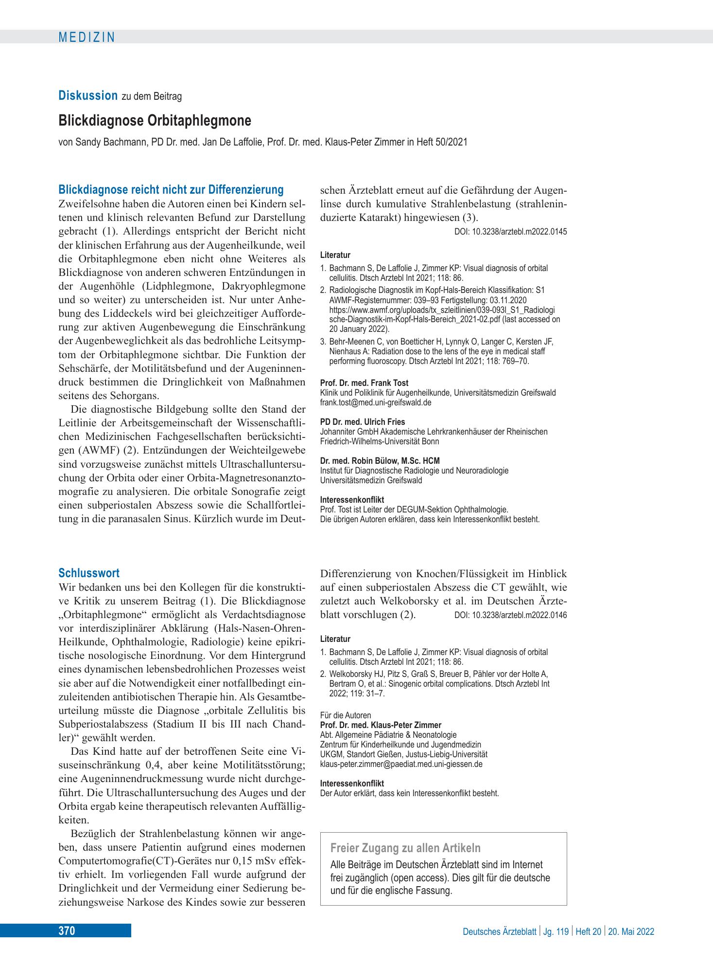 Vorschauseite 1: Schlusswort – Deutsches Ärzteblatt
