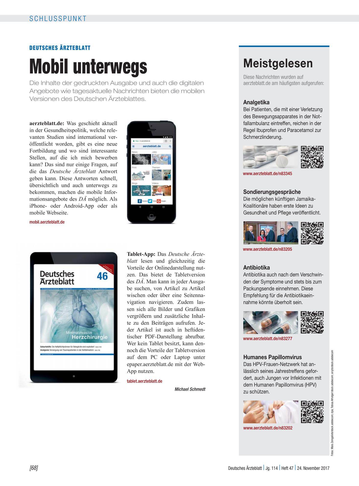 Vorschauseite 1: Meistgelesen – Deutsches Ärzteblatt