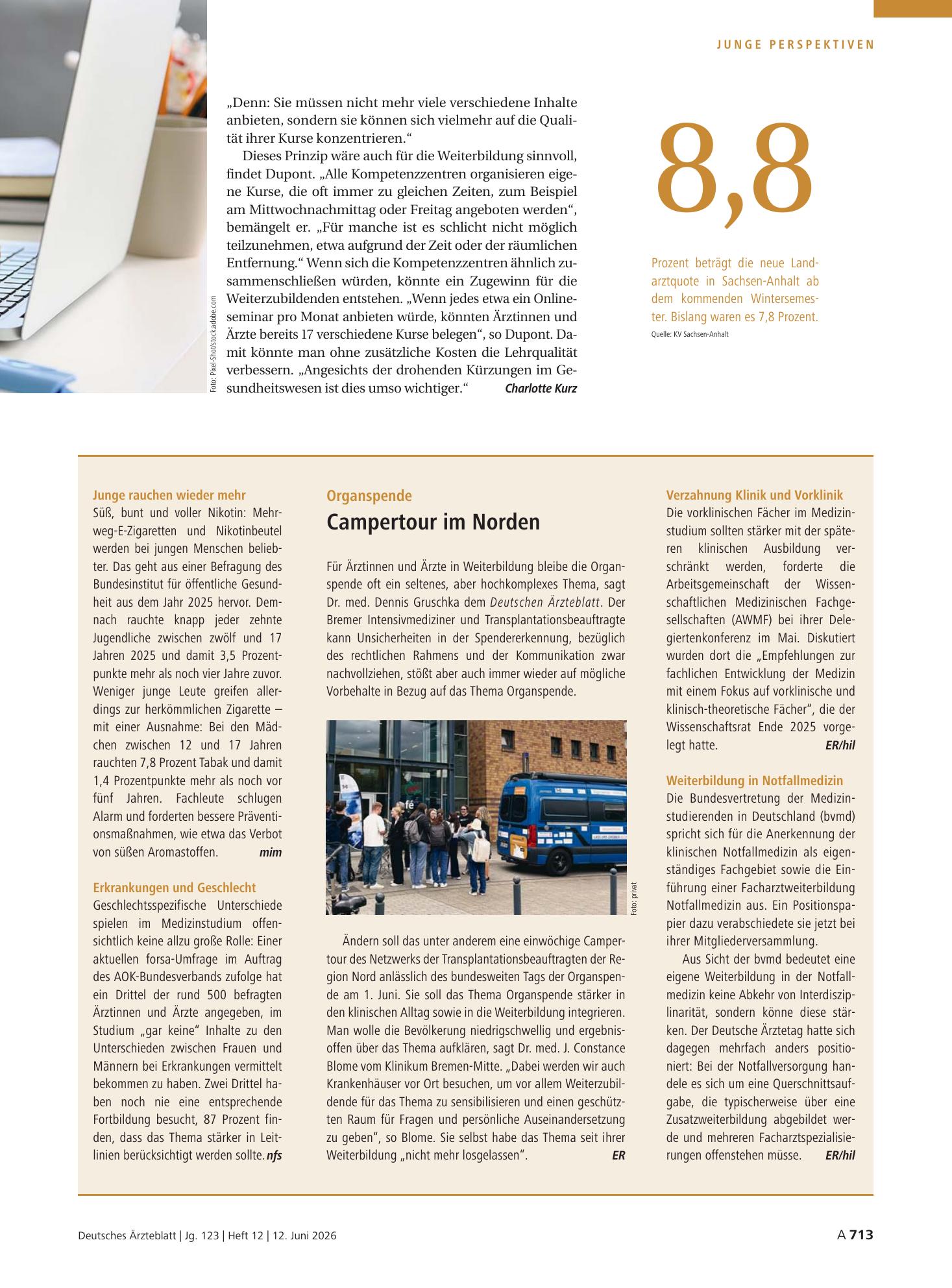 Vorschauseite 1: Zahl – Deutsches Ärzteblatt