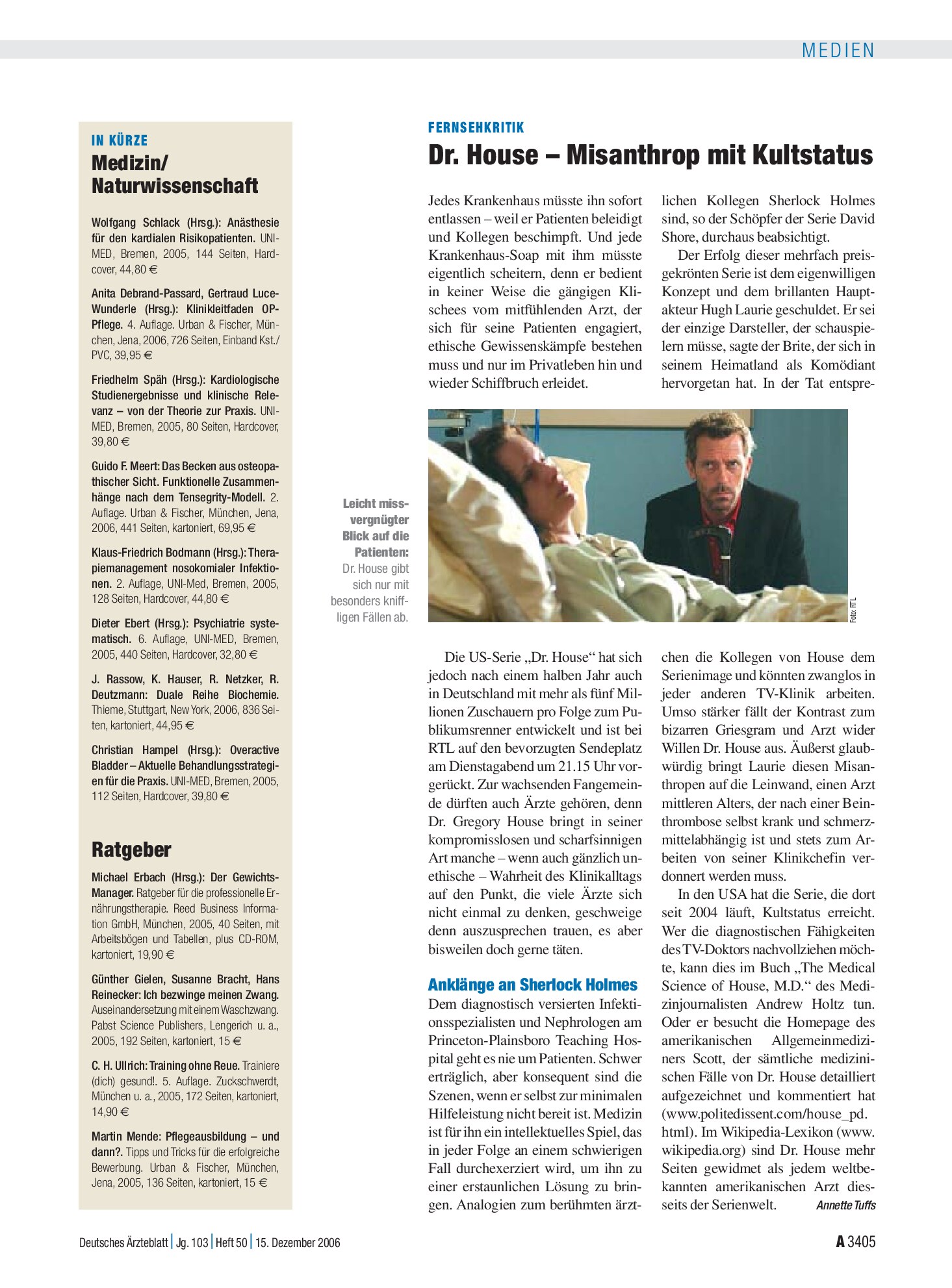Vorschauseite 1: In kürze – Deutsches Ärzteblatt