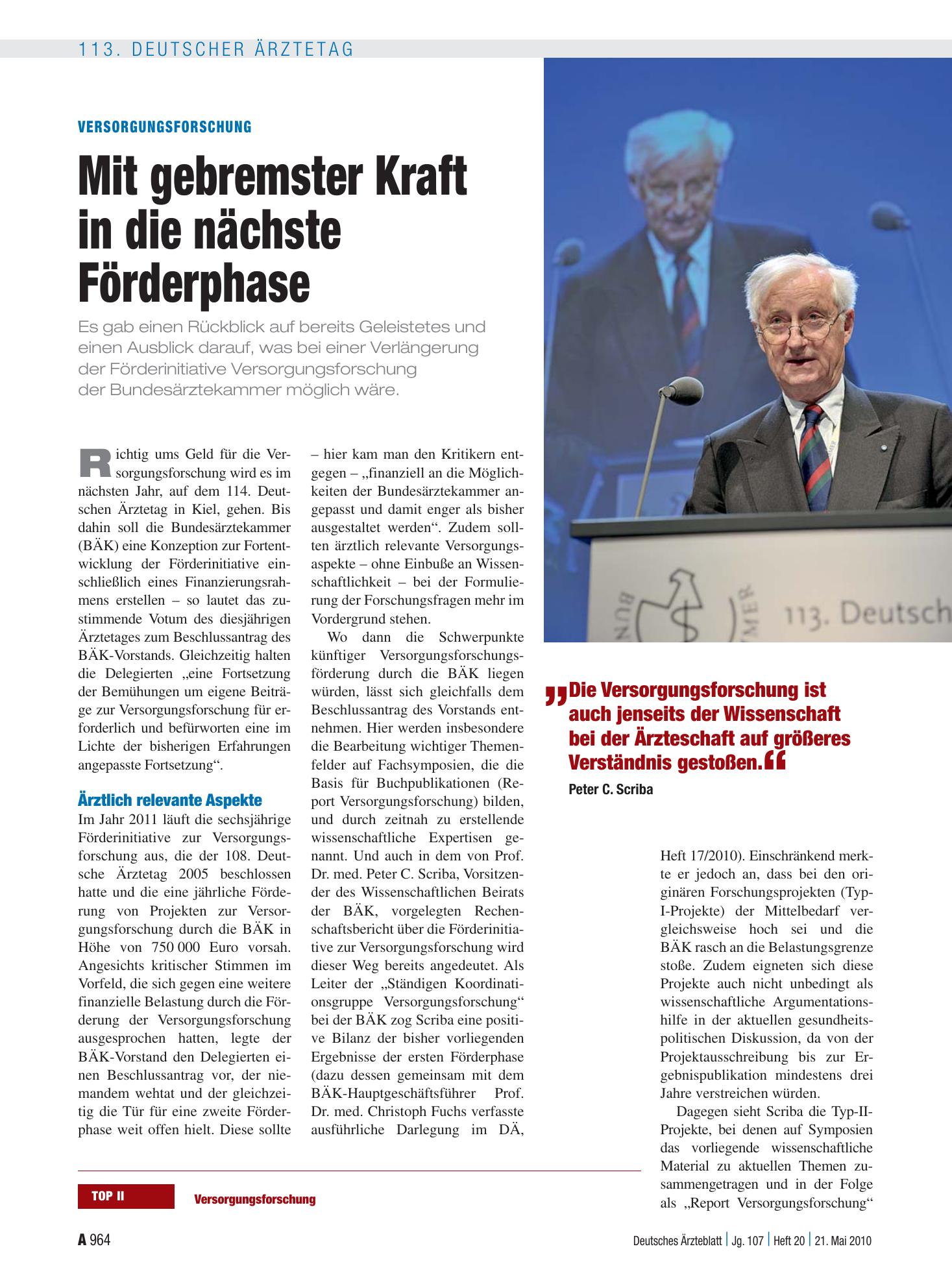 Vorschauseite 1: Versorgungsforschung: Mit gebremster Kraft in die nächste Förderphase – Deutsches Ärzteblatt