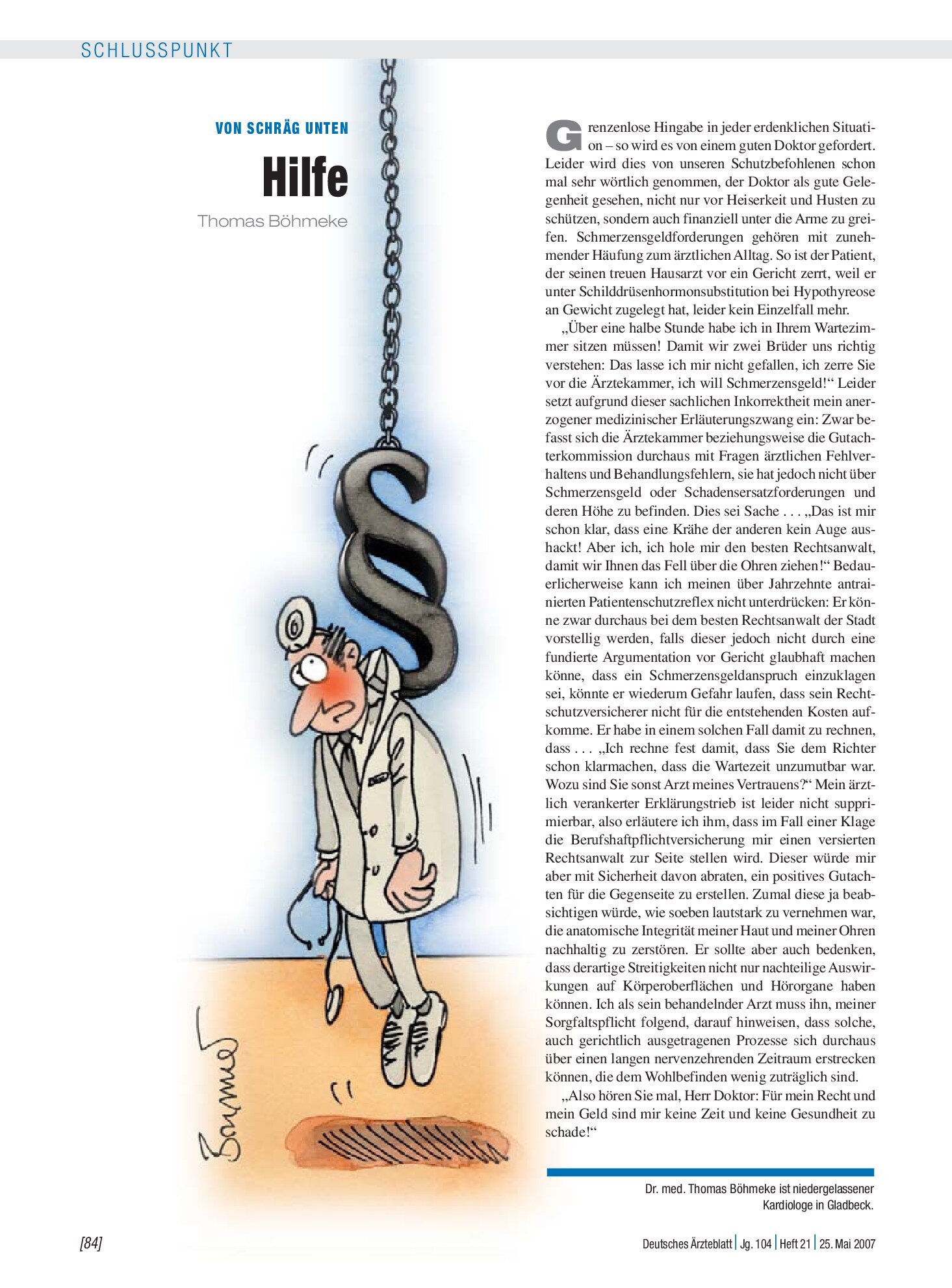 Vorschauseite 1: Von schräg unten: Hilfe – Deutsches Ärzteblatt