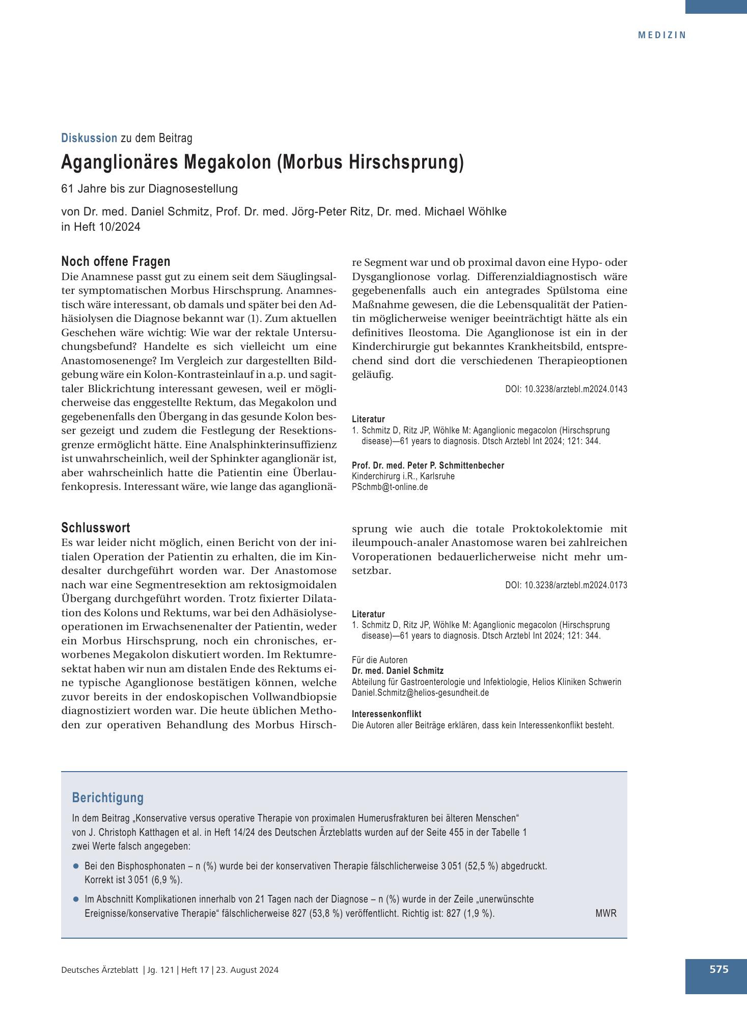Vorschauseite 1: Berichtigung – Deutsches Ärzteblatt