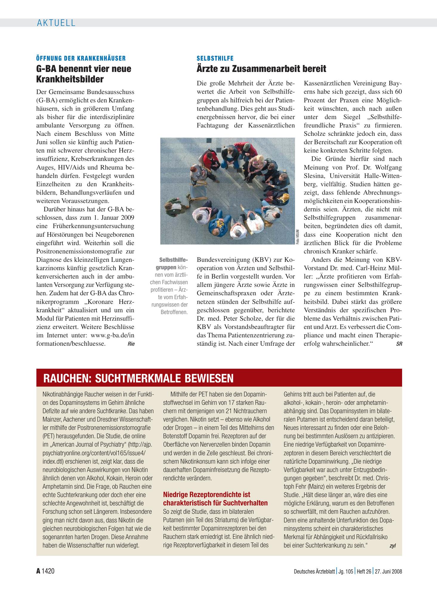 Vorschauseite 1: Rauchen: Suchtmerkmale bewiesen – Deutsches Ärzteblatt