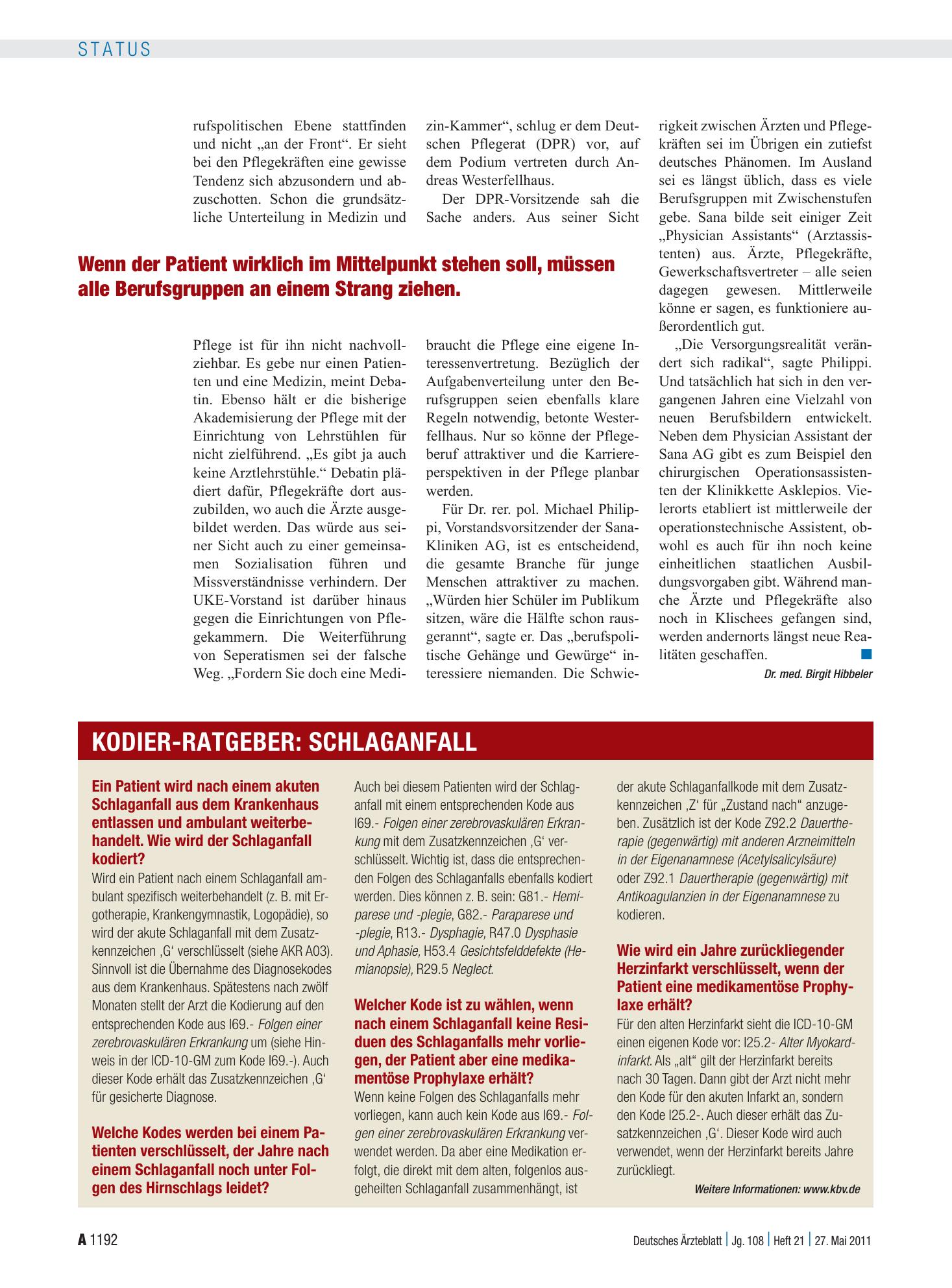 Vorschauseite 1: Schlaganfall – Deutsches Ärzteblatt