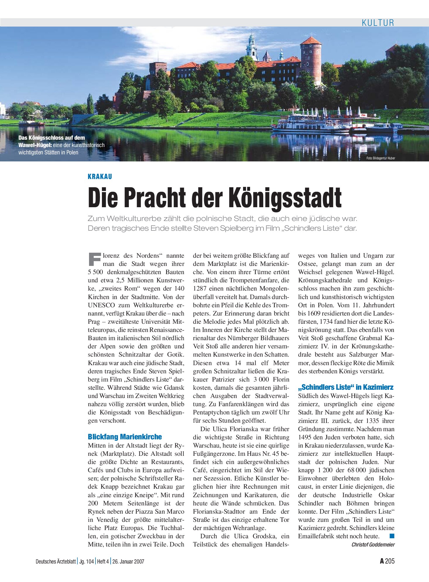 Vorschauseite 1: Krakau: Die Pracht der Königsstadt – Deutsches Ärzteblatt