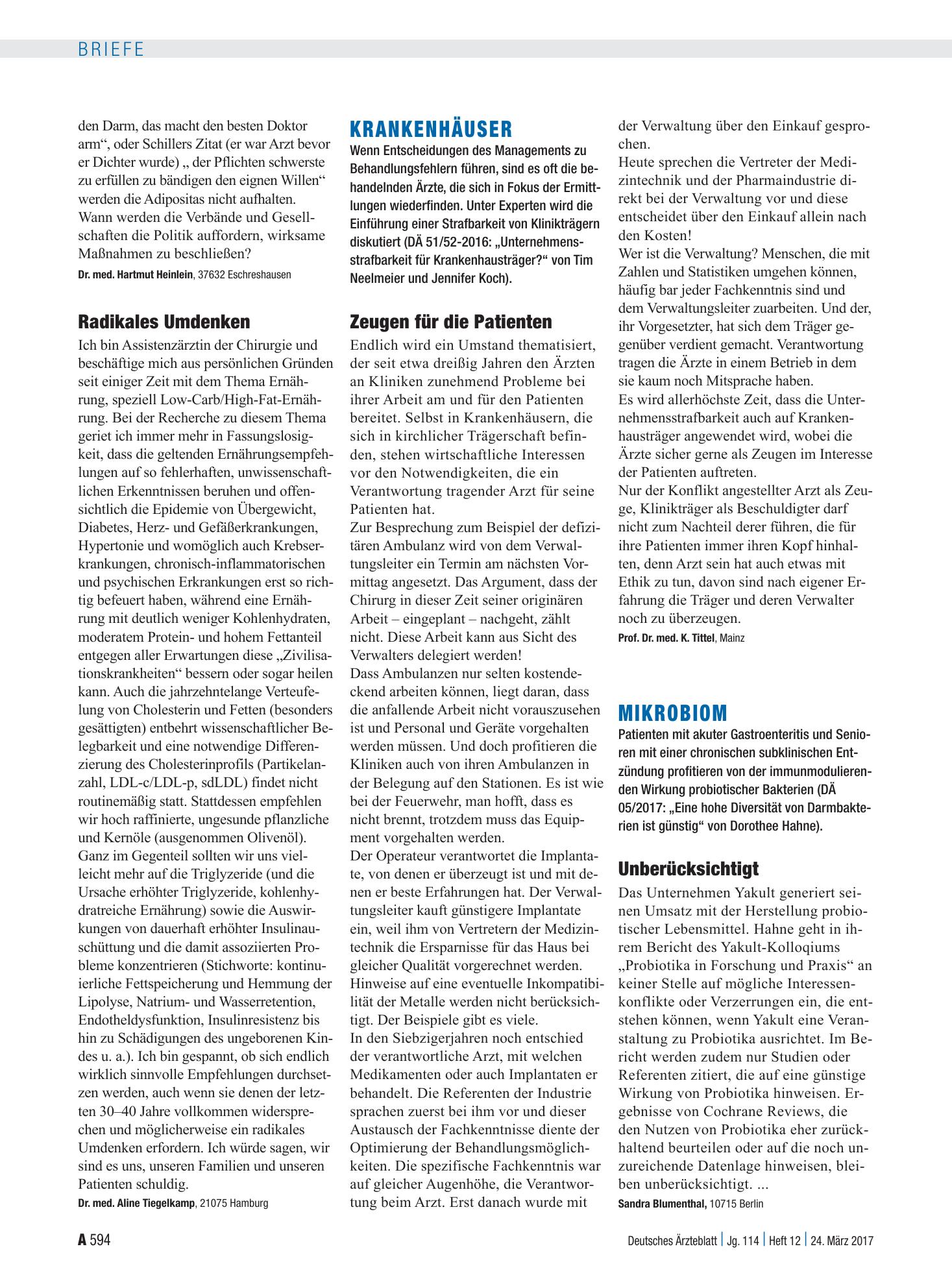Vorschauseite 1: Ernährung: Radikales Umdenken – Deutsches Ärzteblatt