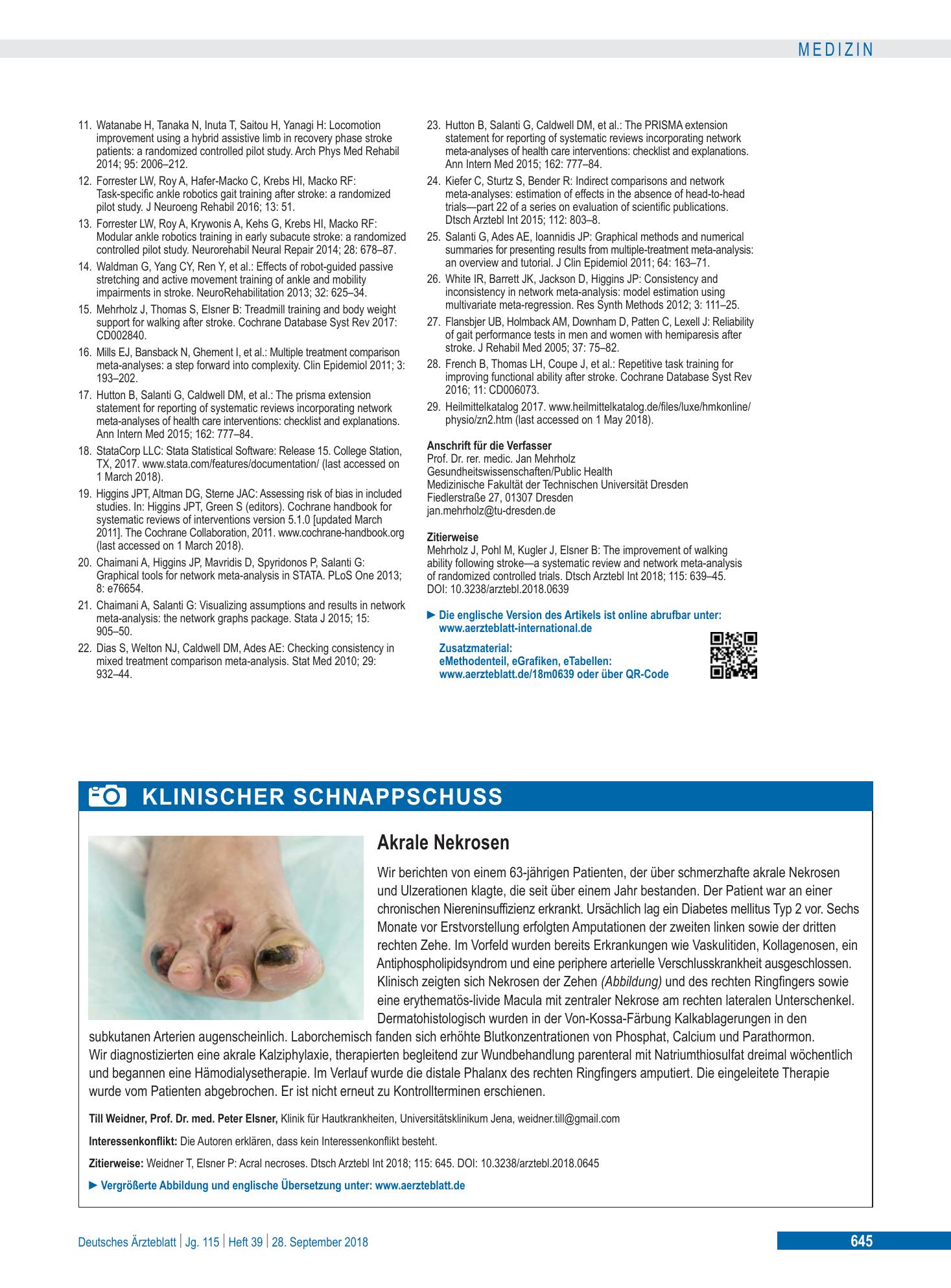 Vorschauseite 1: Akrale Nekrosen – Deutsches Ärzteblatt
