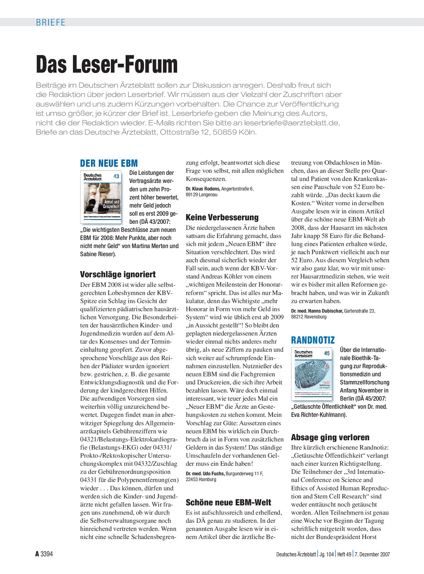 Vorschauseite 1: Der neue EBM: Schöne neue EBM-Welt – Deutsches Ärzteblatt