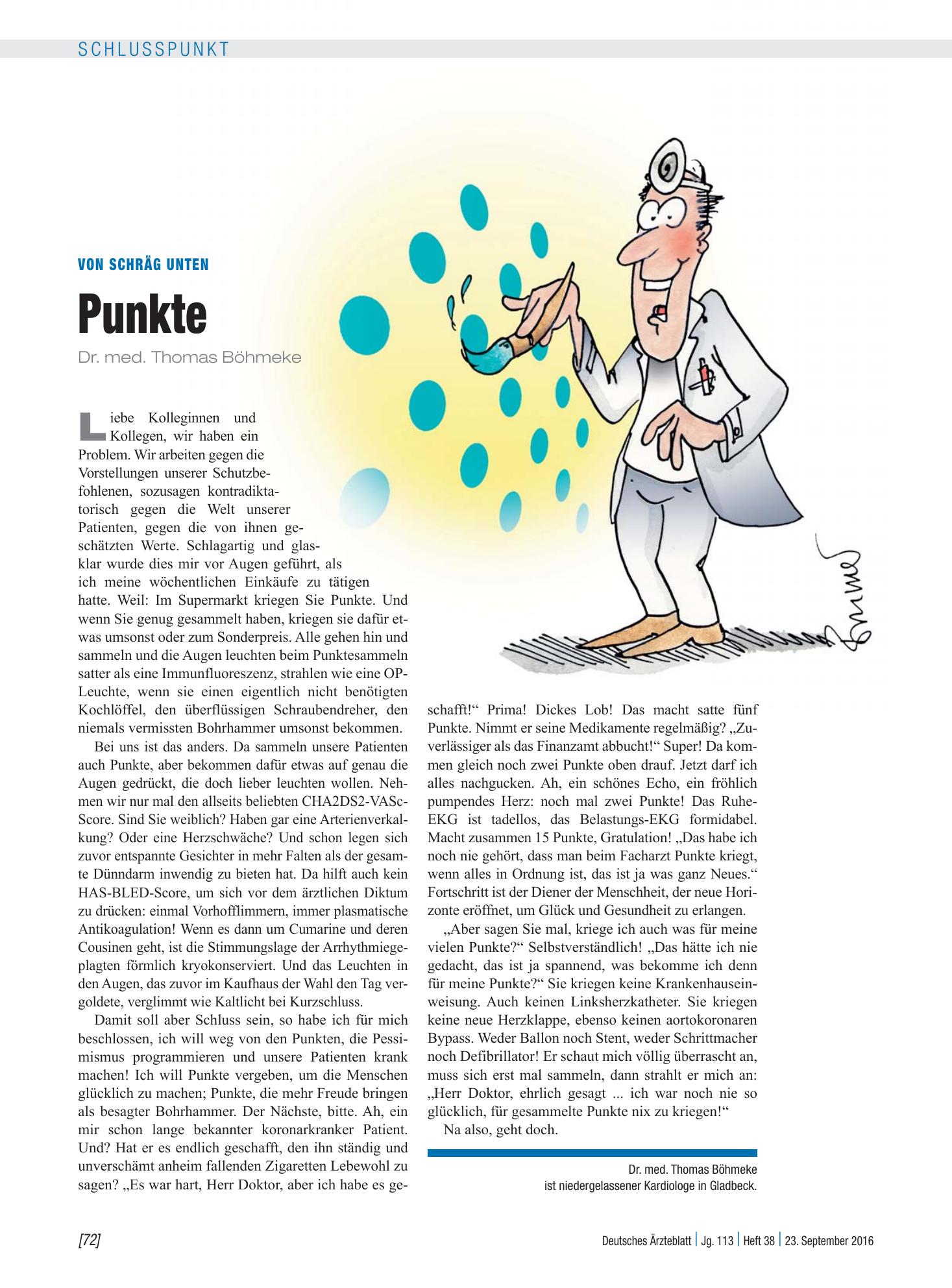 Vorschauseite 1: Von Schräg unten: Punkte – Deutsches Ärzteblatt