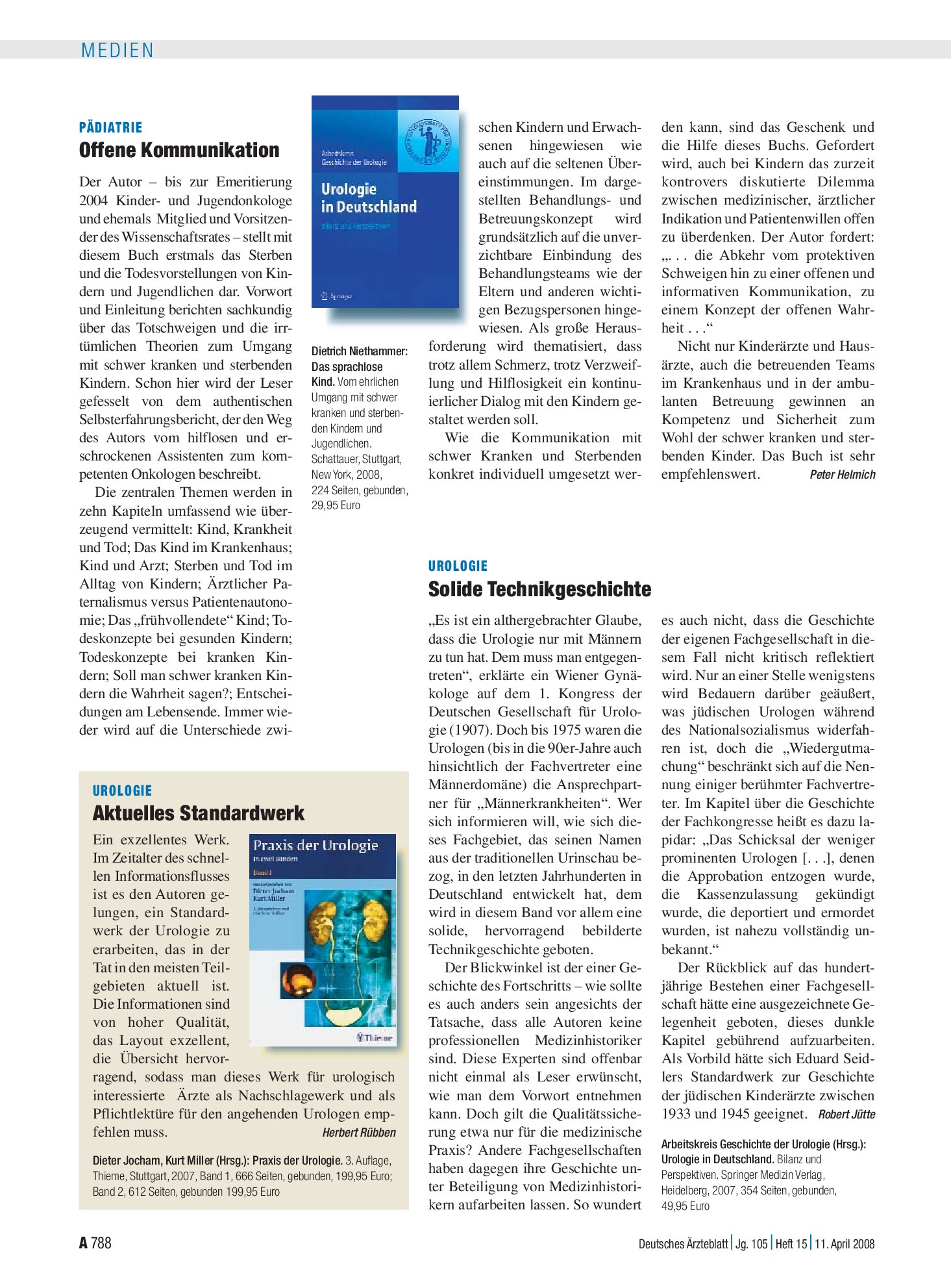 Vorschauseite 1: Pädiatrie: Offene Kommunikation – Deutsches Ärzteblatt