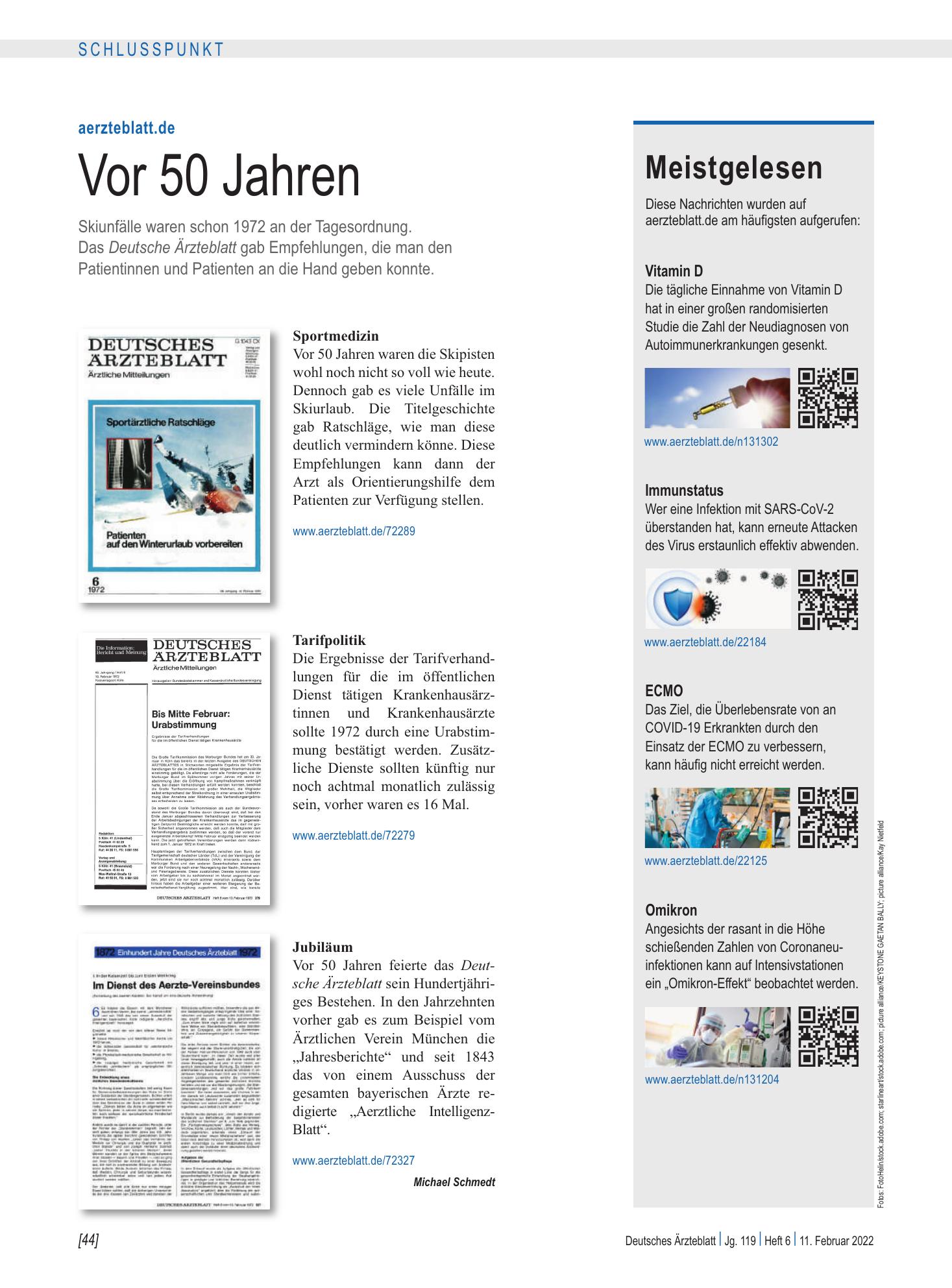 Vorschauseite 1: Meistgelesen – Deutsches Ärzteblatt