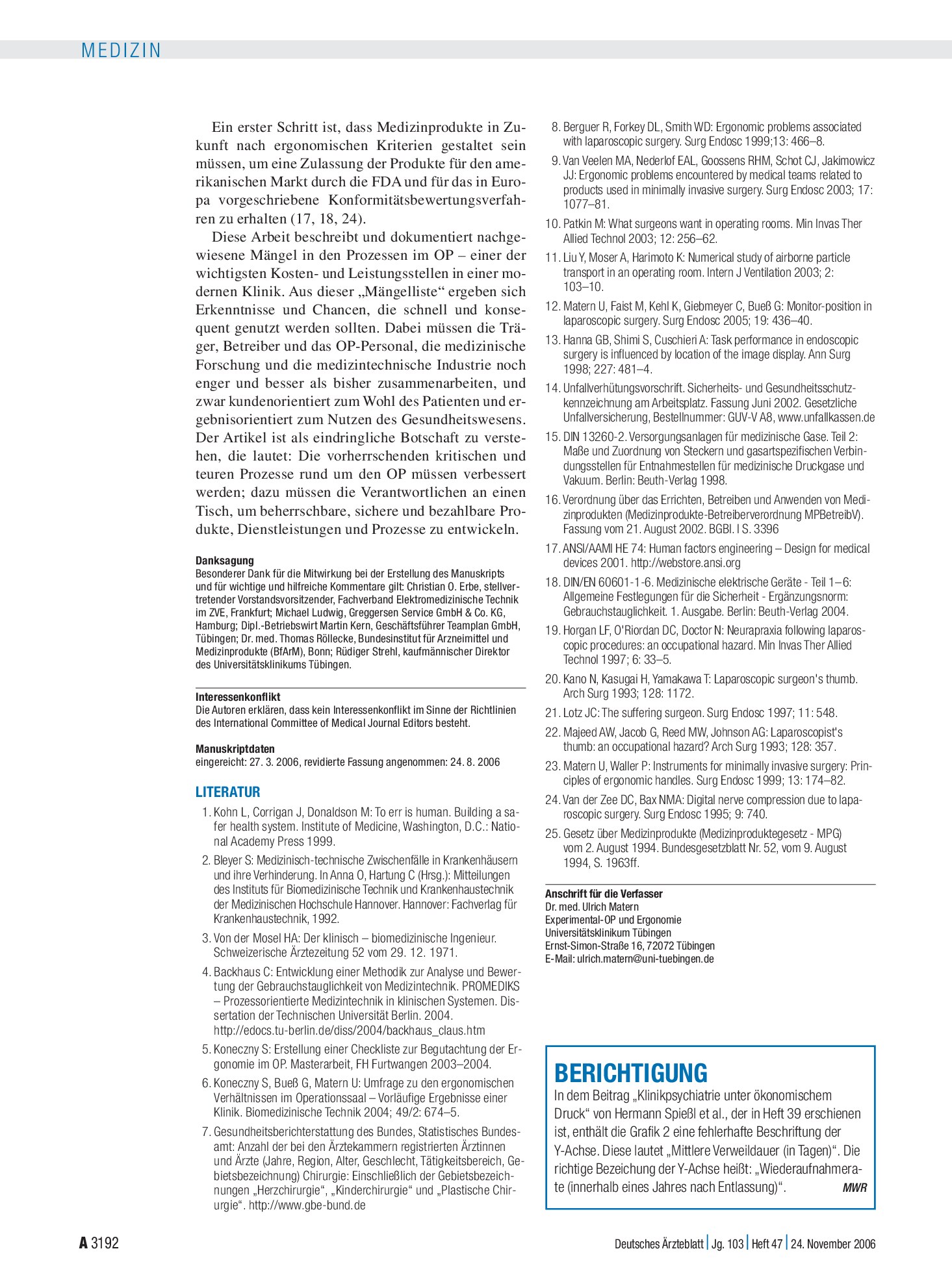 Vorschauseite 1: Berichtigung – Deutsches Ärzteblatt