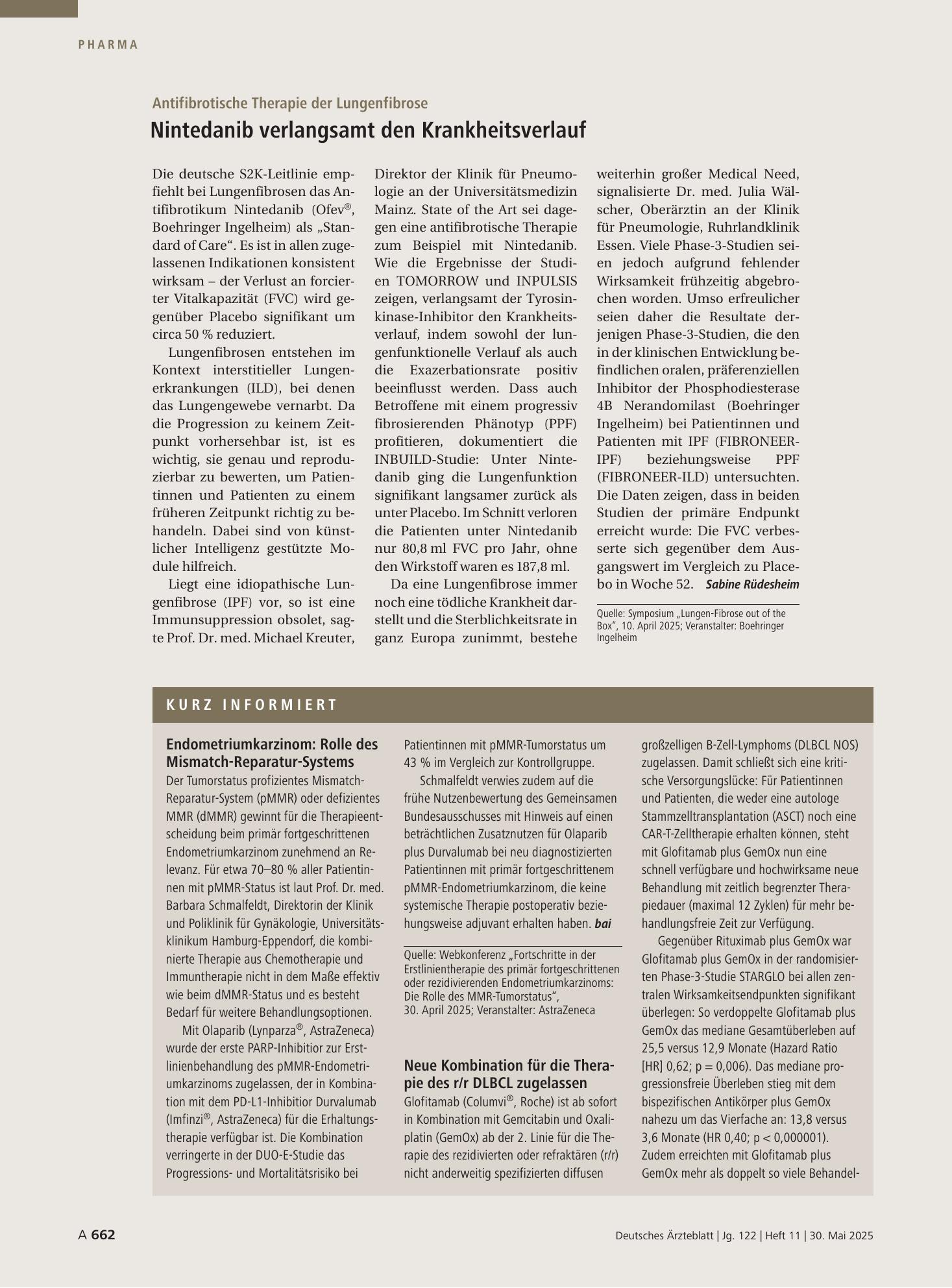 Vorschauseite 1: Kurz informiert – Deutsches Ärzteblatt