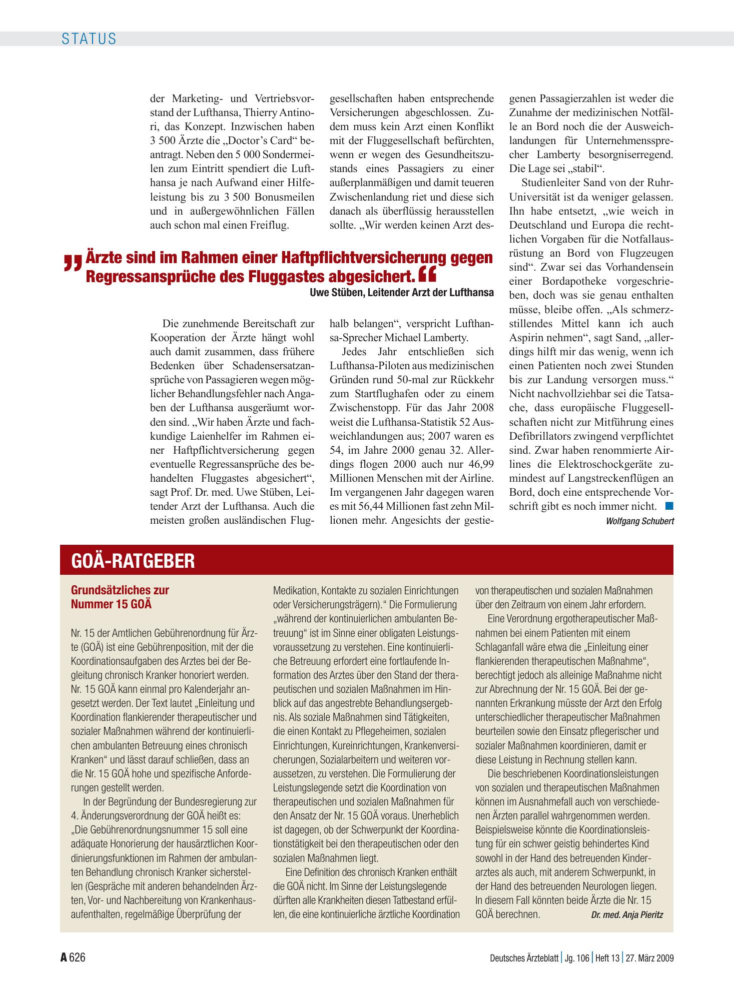 Vorschauseite 1: Grundsätzliches zur Nummer 15 GOÄ – Deutsches Ärzteblatt