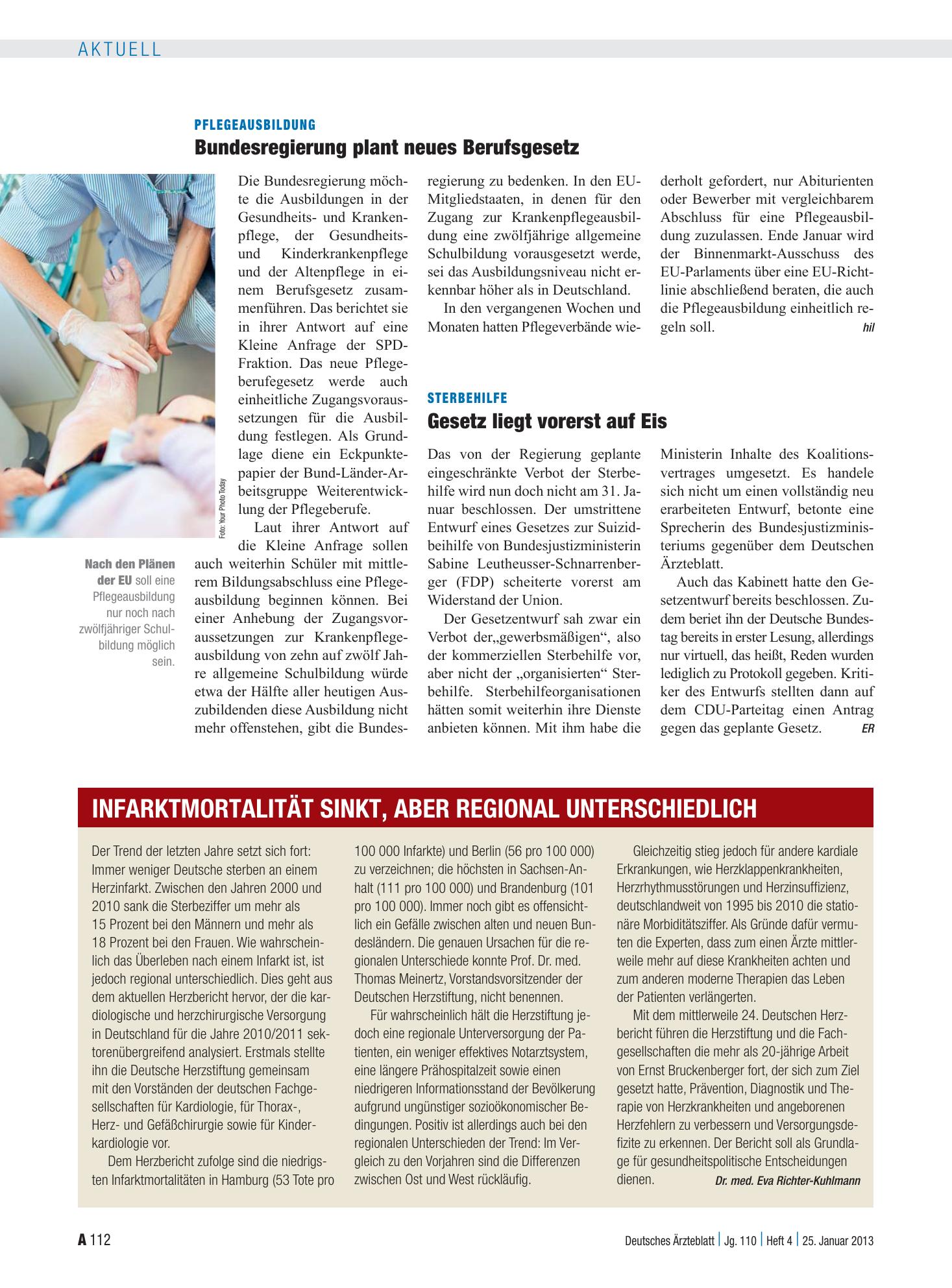 Vorschauseite 1: Sterbehilfe: Gesetz liegt vorerst auf Eis – Deutsches Ärzteblatt