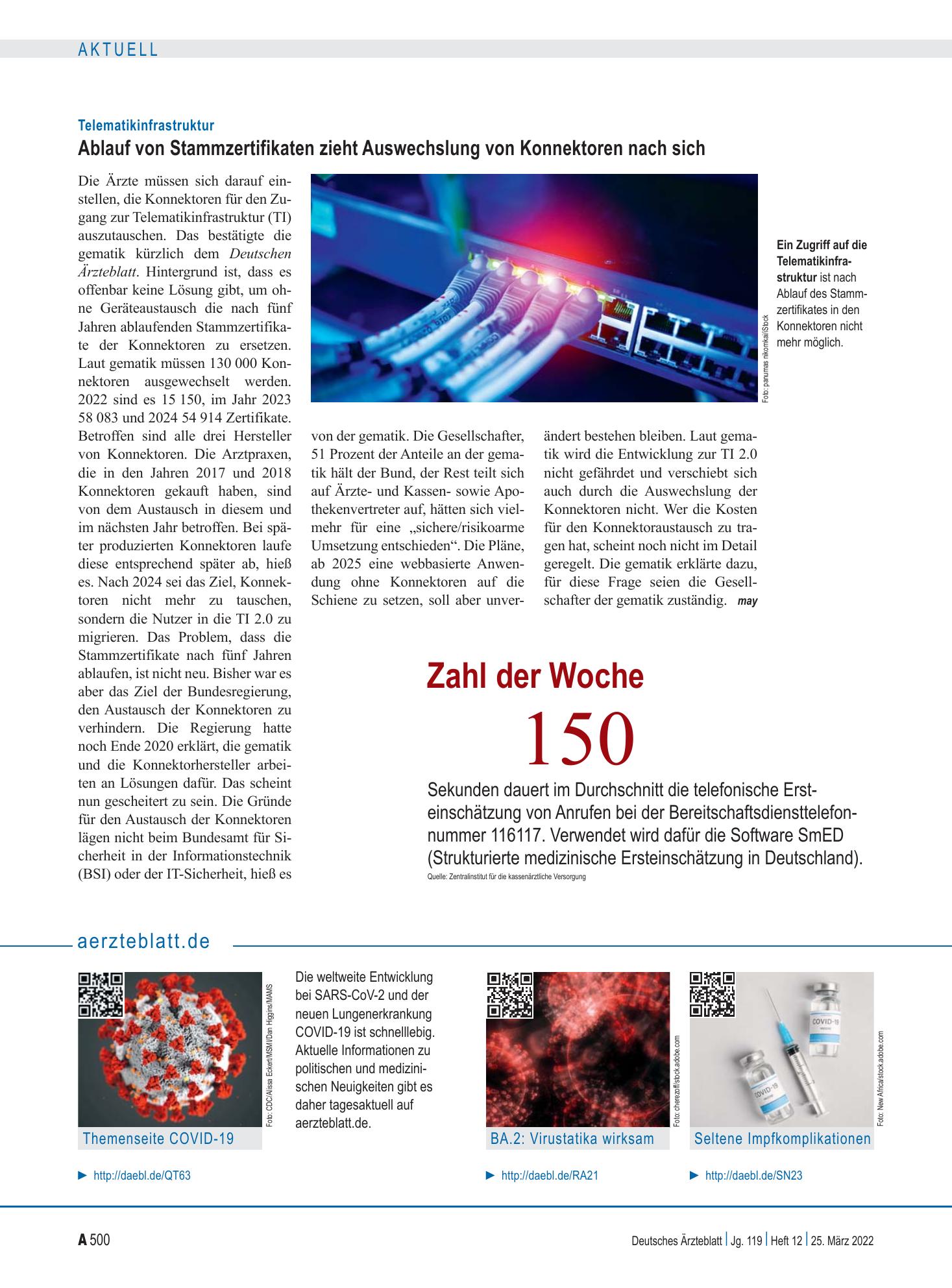 Vorschauseite 1: aerzteblatt.de – Deutsches Ärzteblatt