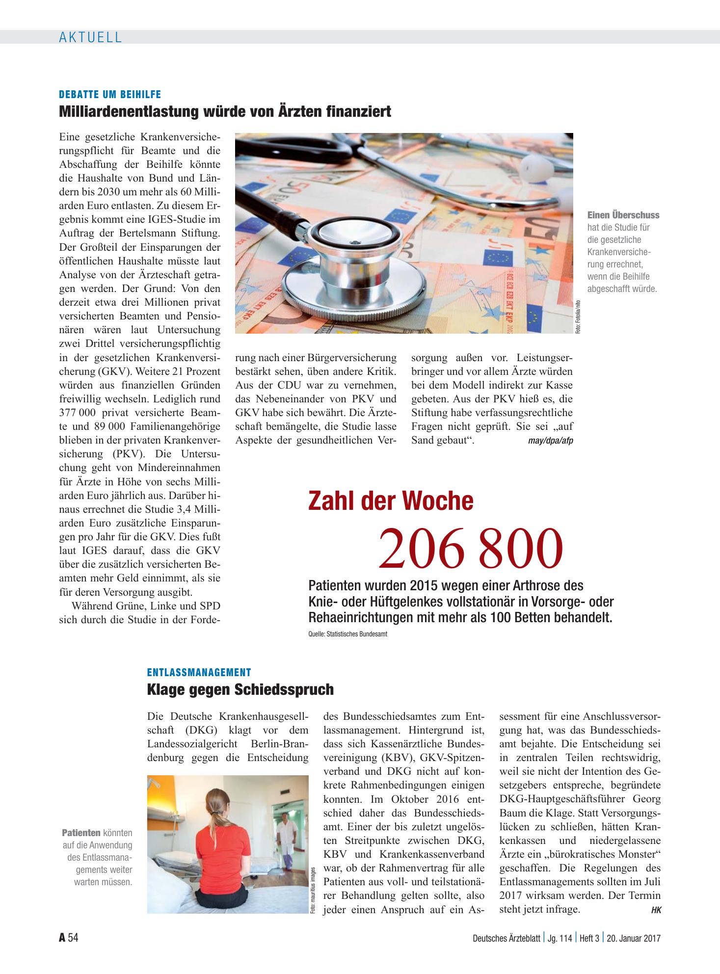 Vorschauseite 1: Zahl der Woche 206 800 – Deutsches Ärzteblatt