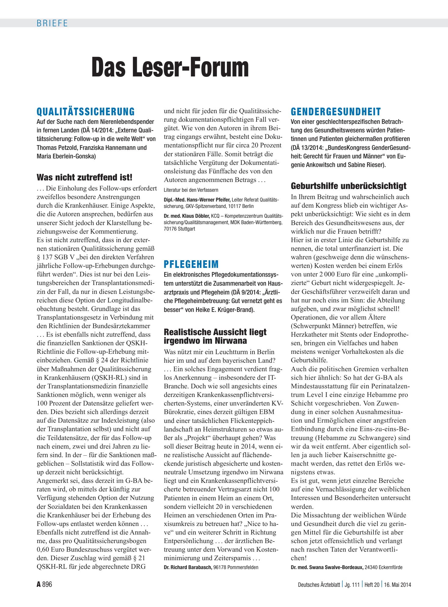 Vorschauseite 1: Pflegeheim: Realistische Aussicht liegt irgendwo im Nirwana – Deutsches Ärzteblatt