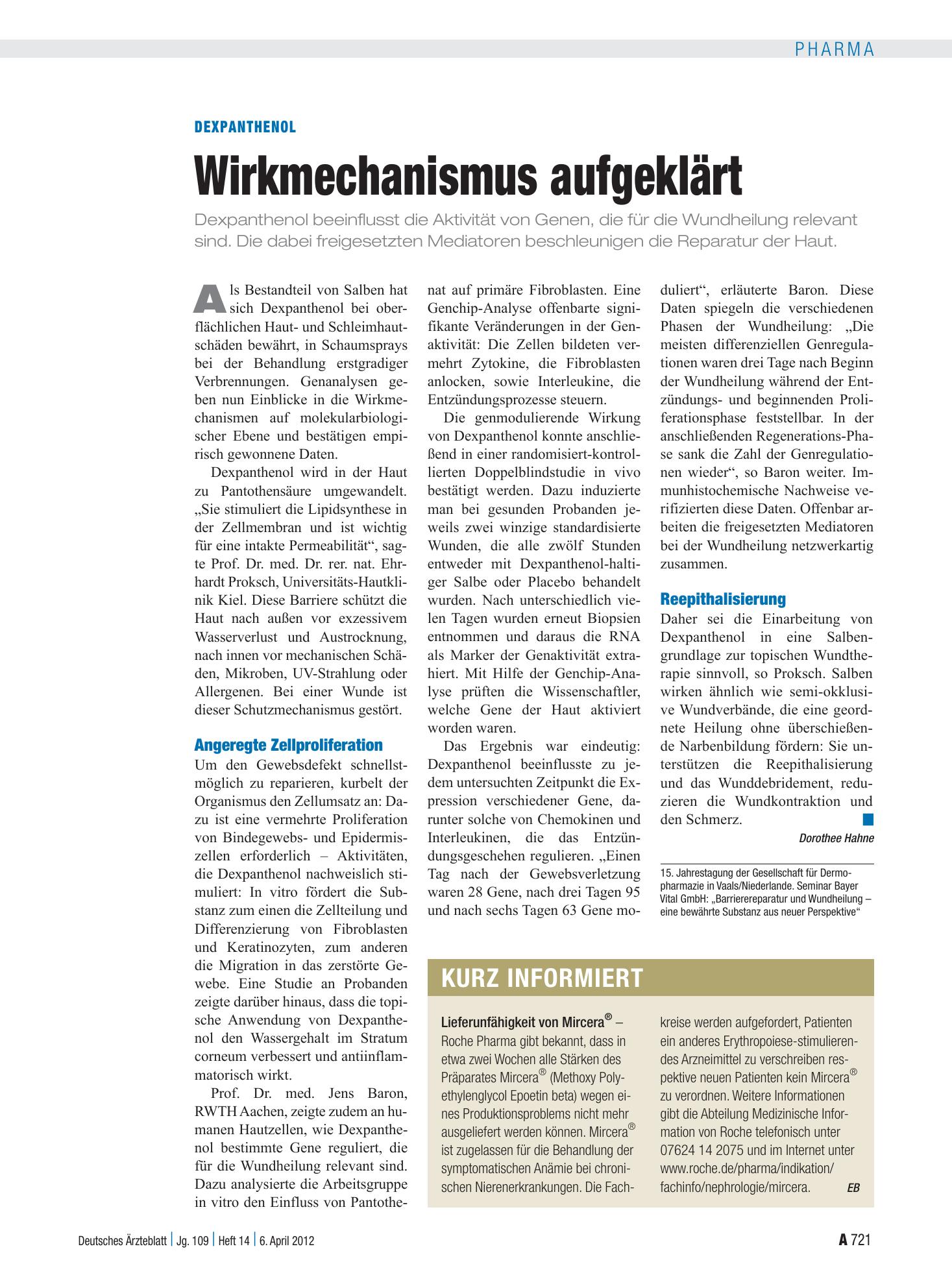 Vorschauseite 1: Kurz informiert – Deutsches Ärzteblatt