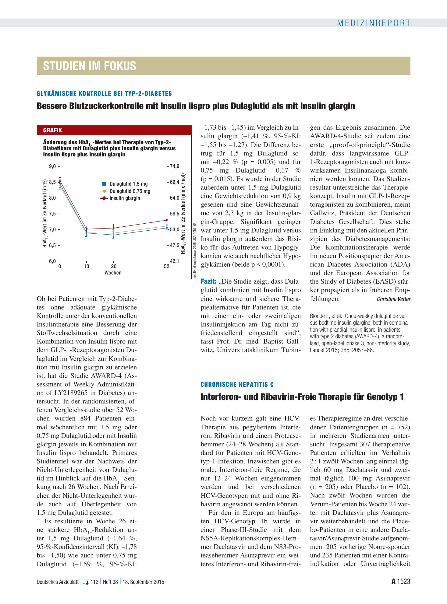 Vorschauseite 1: Chronische Hepatitis C: Interferon- und Ribavirin-Freie Therapie für Genotyp 1 – Deutsches Ärzteblatt