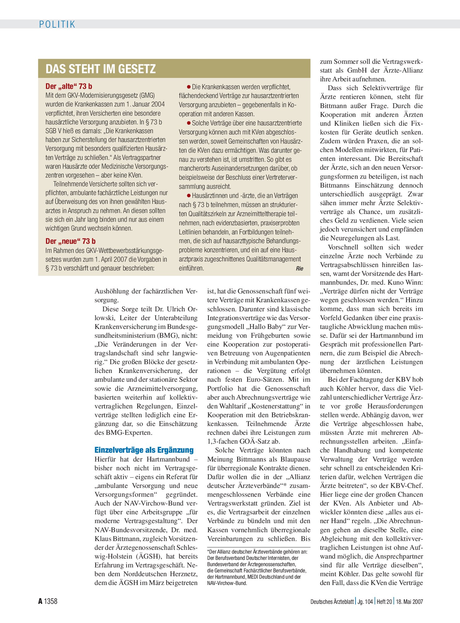 Vorschauseite 1: Das steht im Gesetz – Deutsches Ärzteblatt