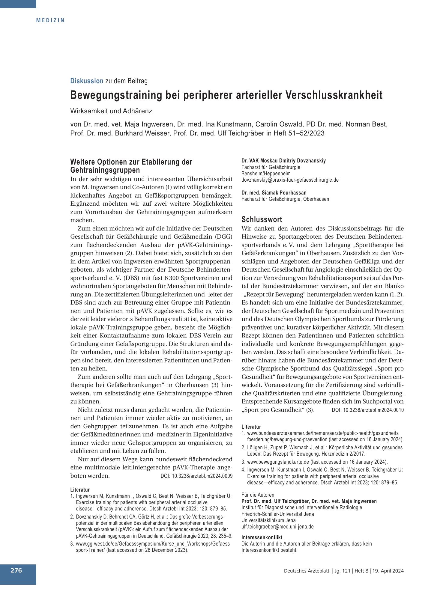 Vorschauseite 1: Schlusswort – Deutsches Ärzteblatt