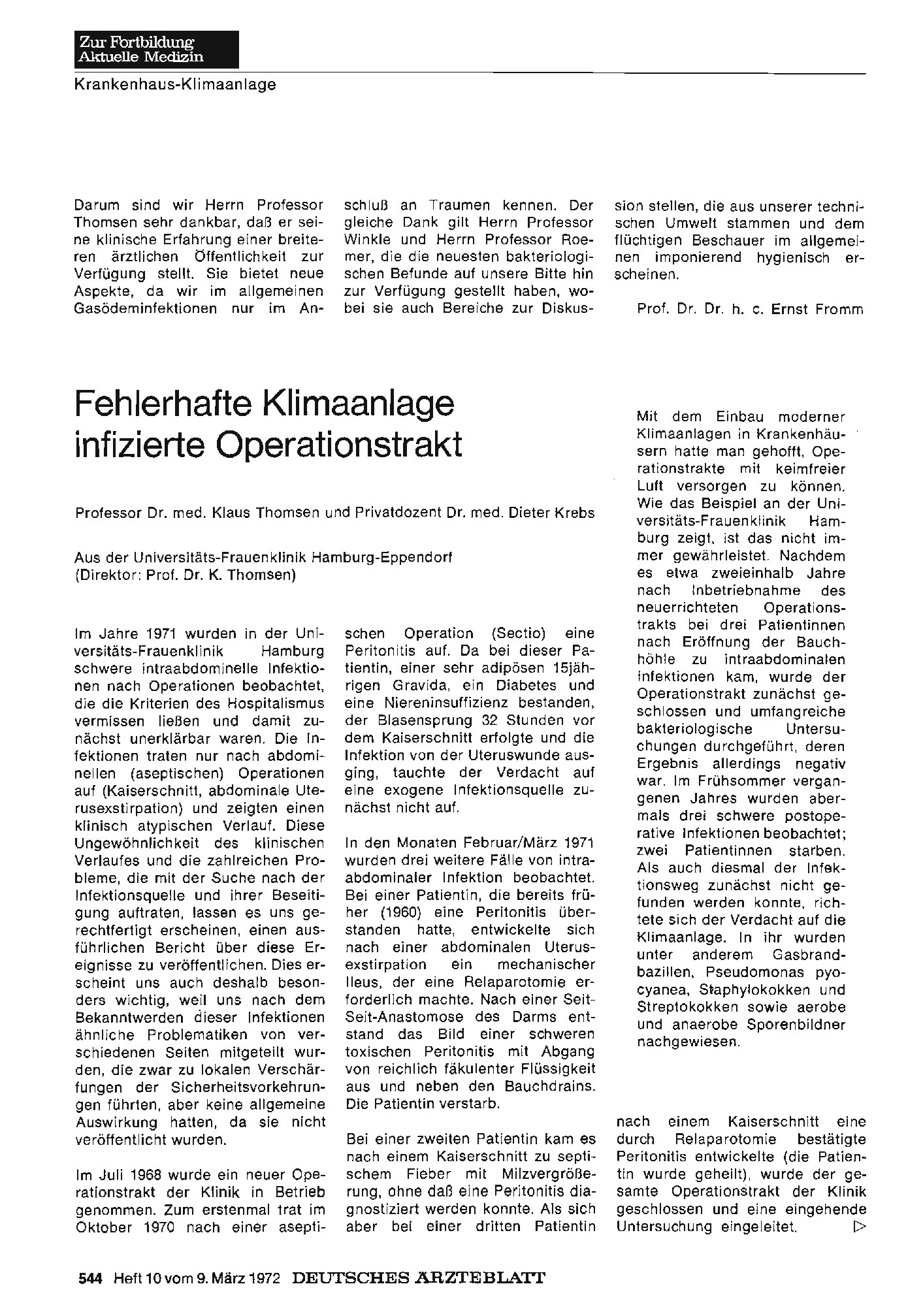 Vorschauseite 1: Fehlerhafte Klimaanlage infizierte Operationstrakt