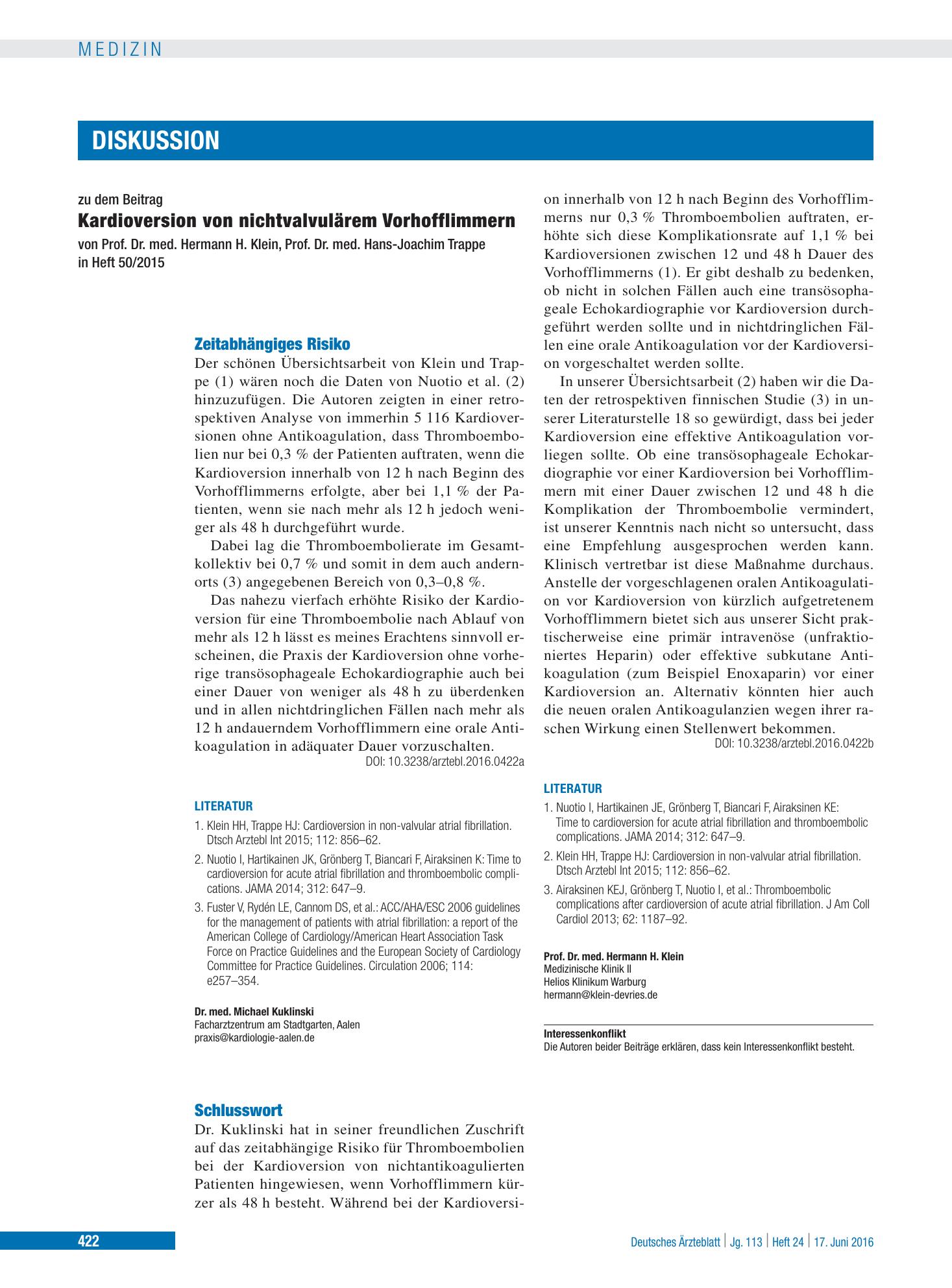 Vorschauseite 1: Zeitabhängiges Risiko – Deutsches Ärzteblatt