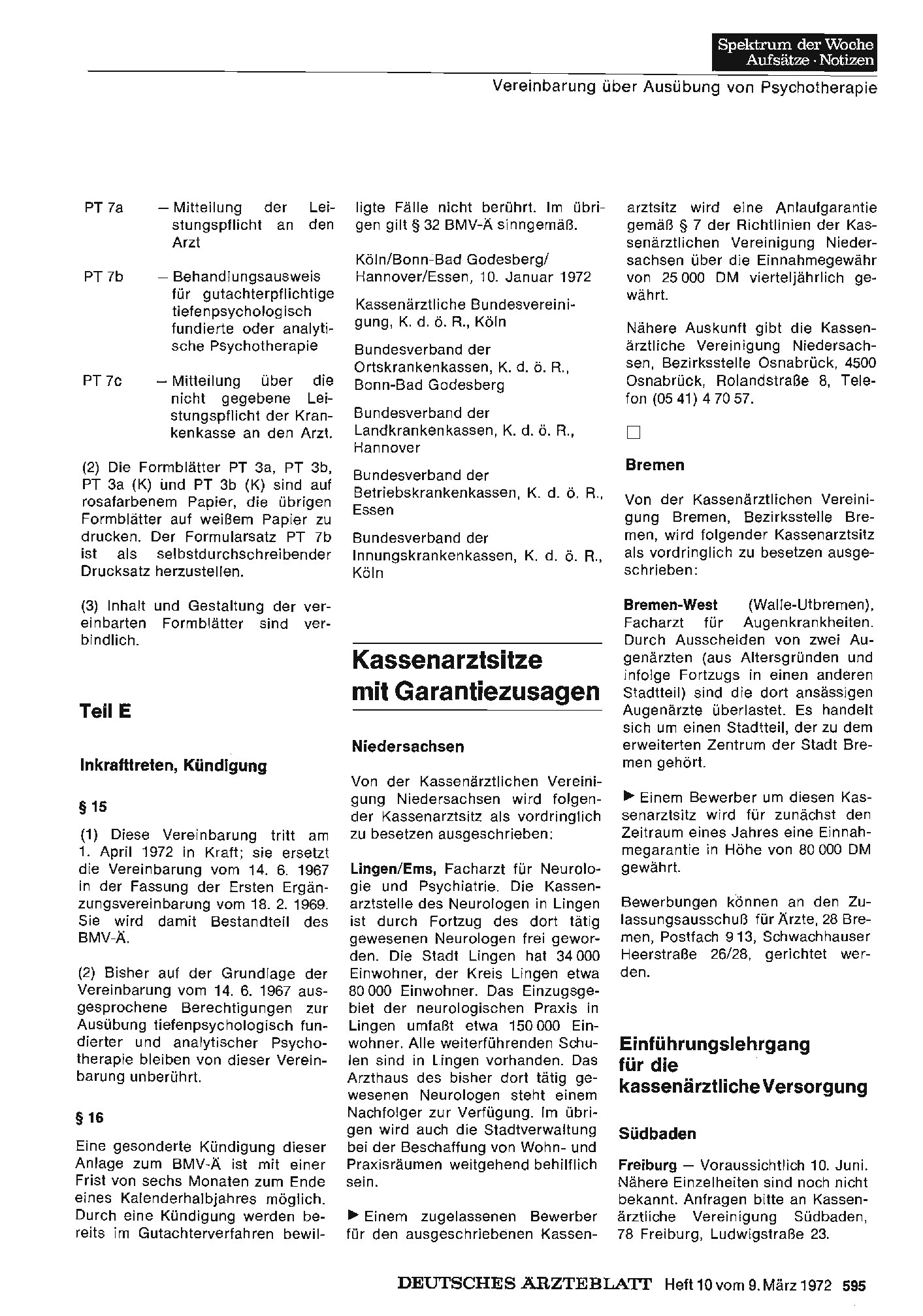 Vorschauseite 1: Kassenarztsitze mit Garantiezusagen