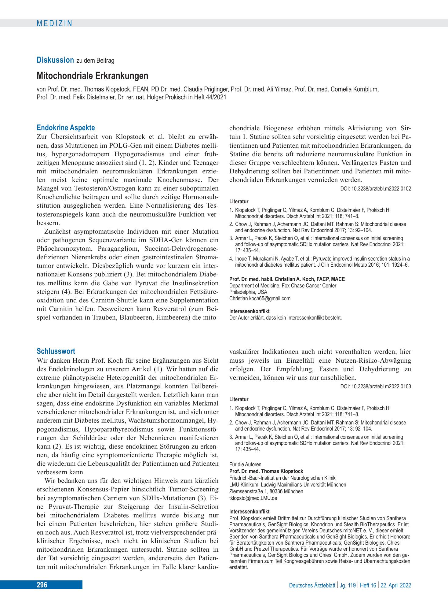Vorschauseite 1: Endokrine Aspekte – Deutsches Ärzteblatt
