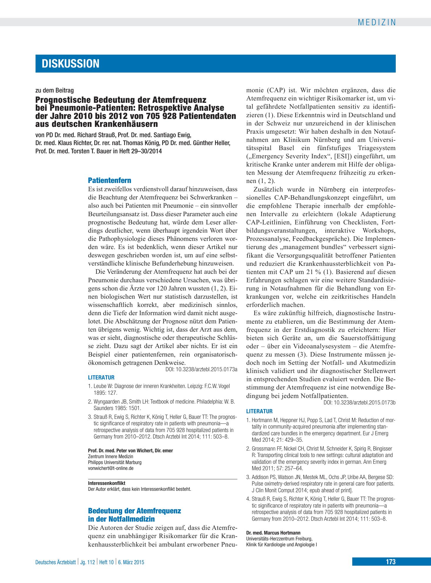Vorschauseite 1: Patientenfern – Deutsches Ärzteblatt
