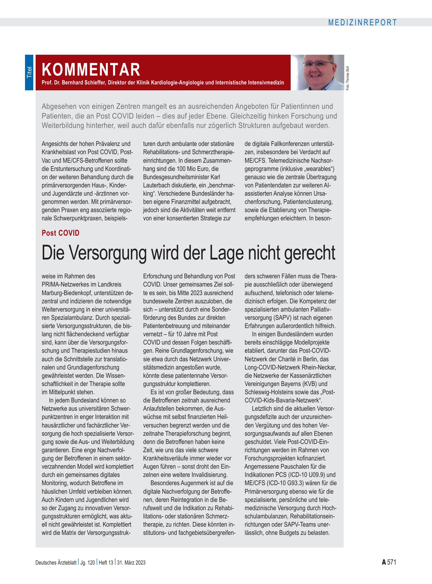 Vorschauseite 1: Post COVID: Die Versorgung wird der Lage nicht gerecht – Deutsches Ärzteblatt