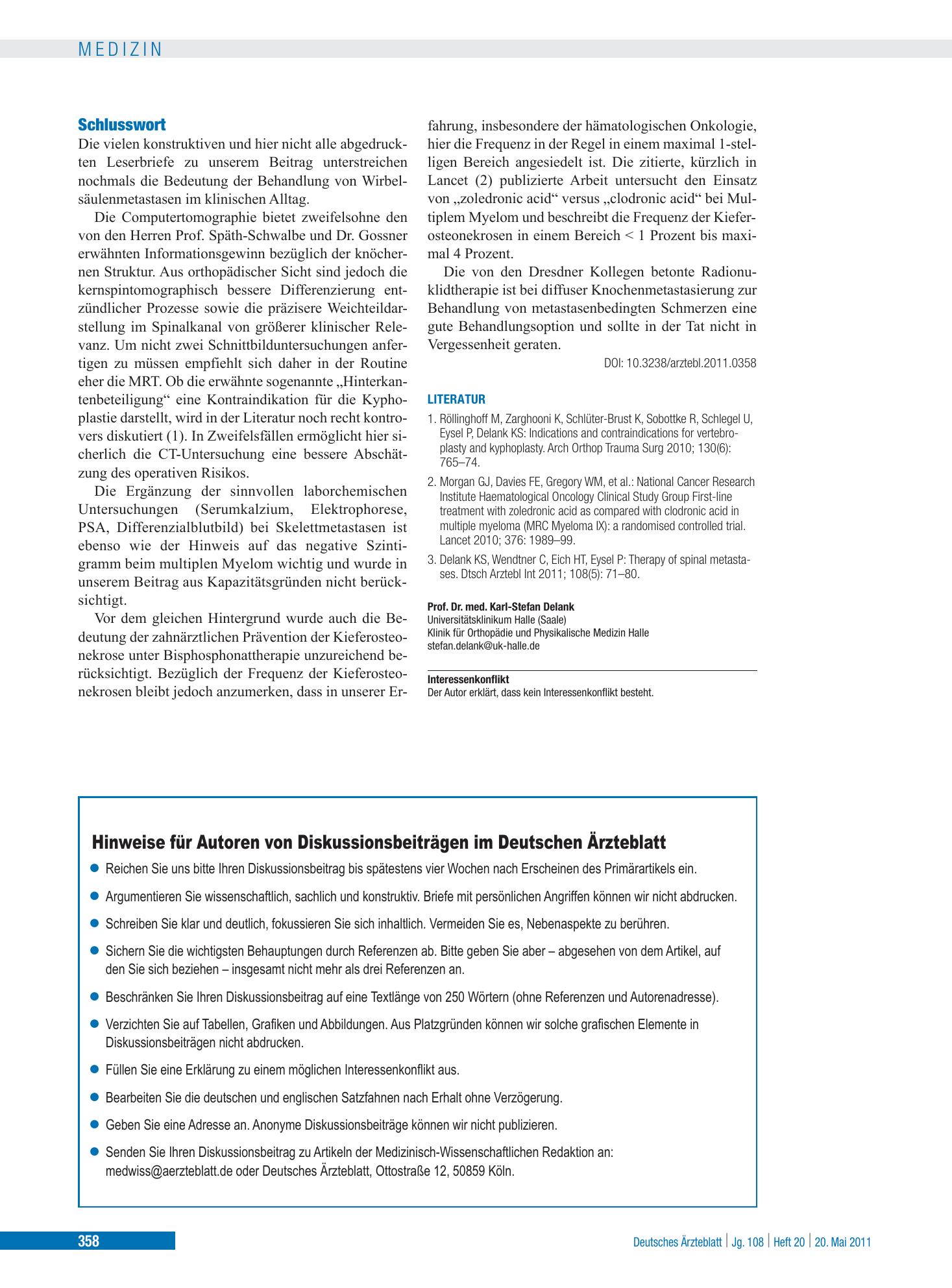 Vorschauseite 1: Schlusswort – Deutsches Ärzteblatt
