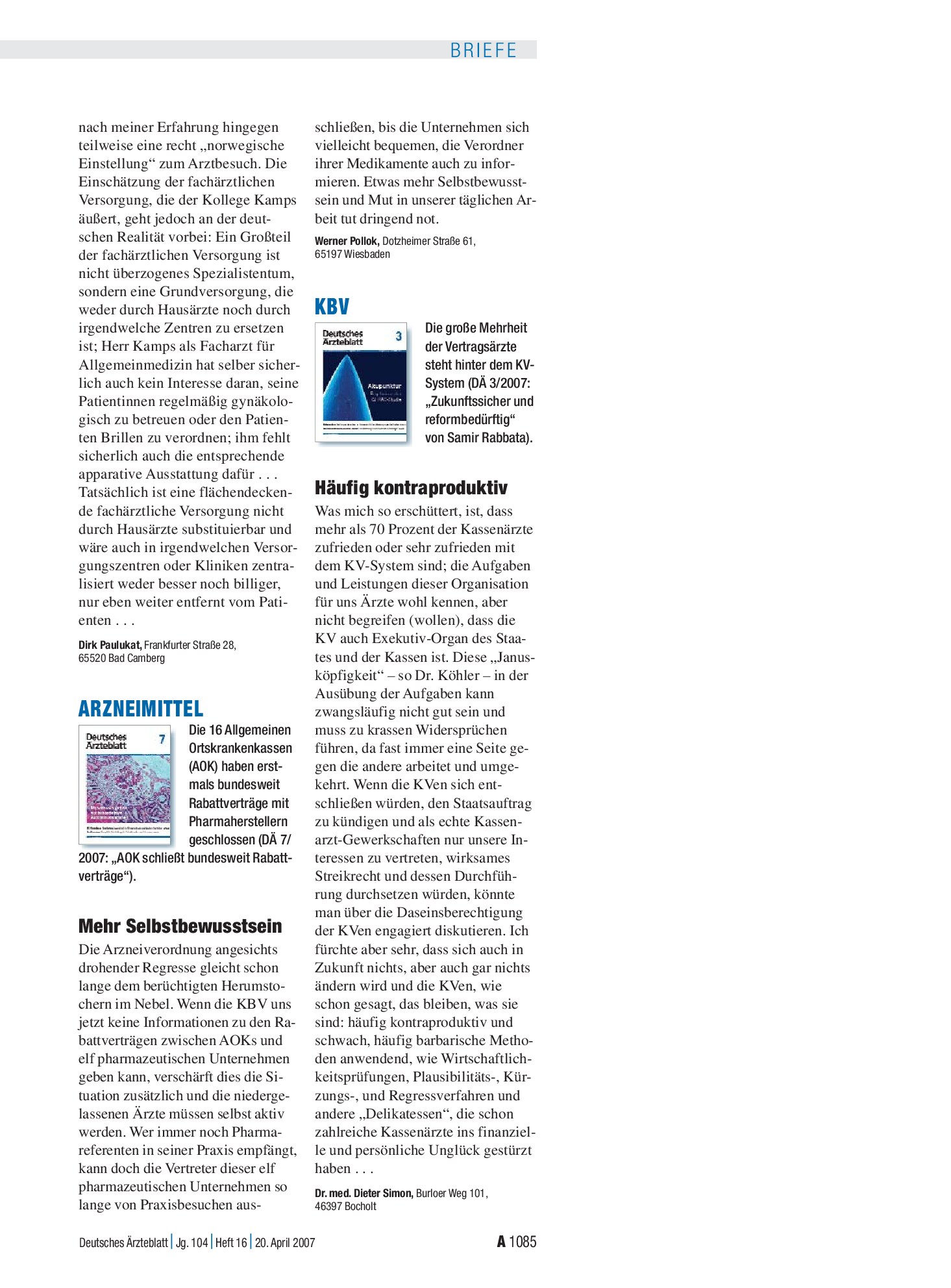 Vorschauseite 1: KBV: Häufig kontraproduktiv – Deutsches Ärzteblatt