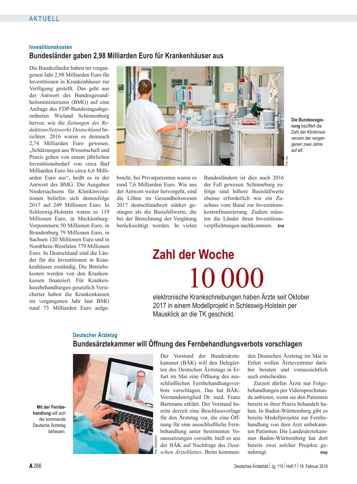 Vorschauseite 1: Zahl der Woche 10 000 – Deutsches Ärzteblatt