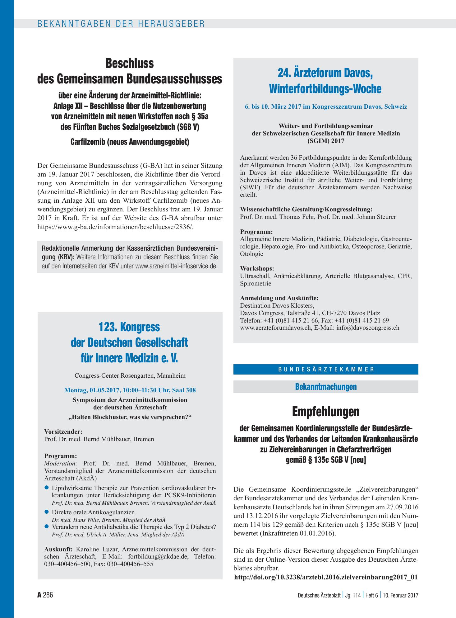 Vorschauseite 1: 24. Ärzteforum Davos, Winterfortbildungs-Woche – Deutsches Ärzteblatt