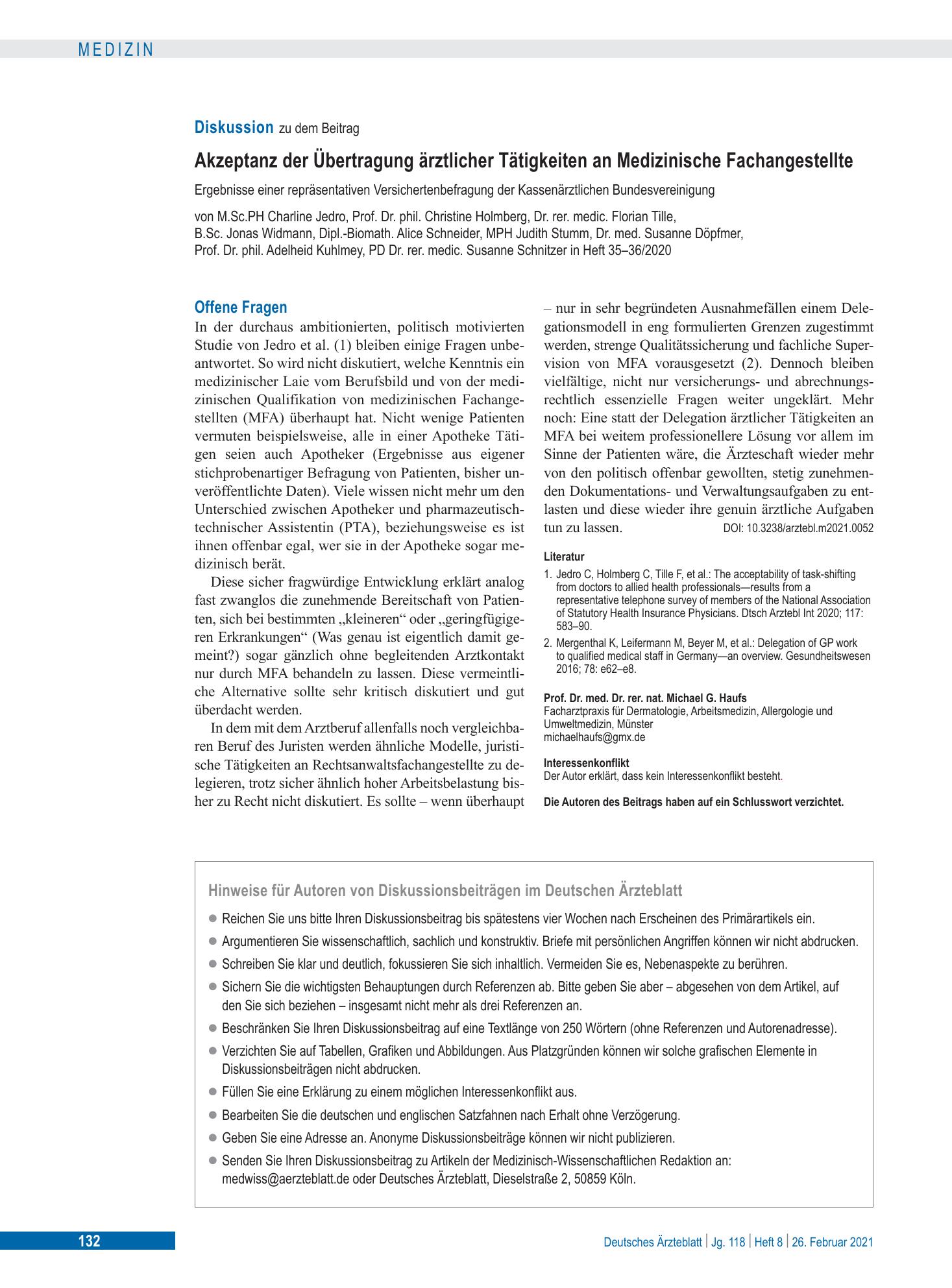 Vorschauseite 1: Offene Fragen – Deutsches Ärzteblatt
