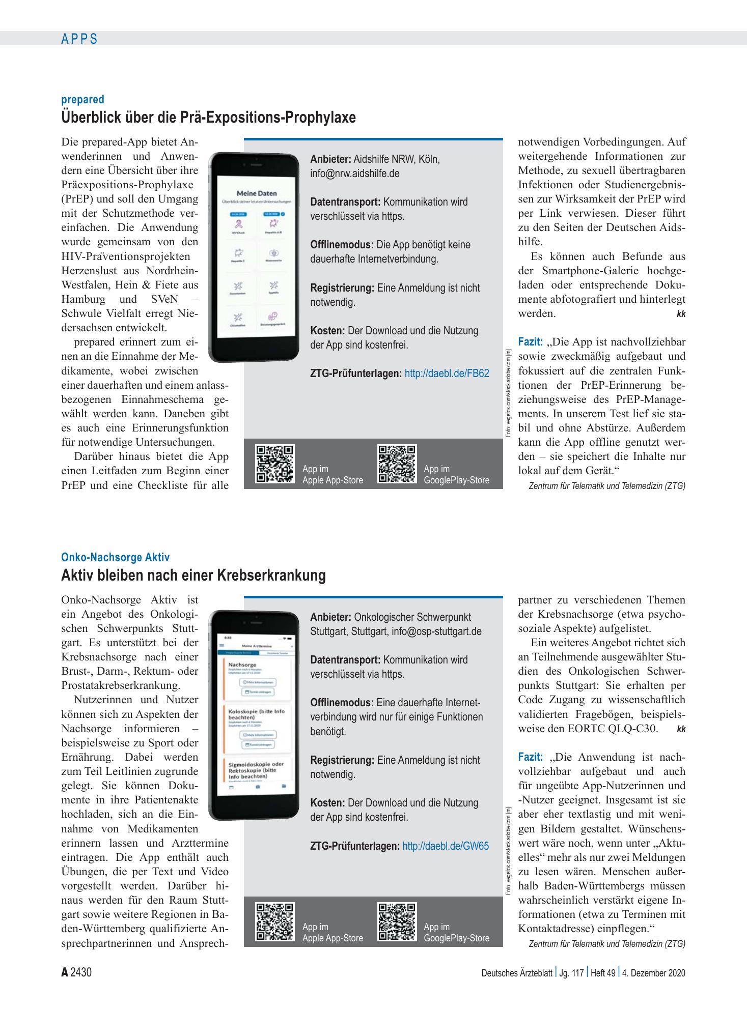 Vorschauseite 1: prepared: Überblick über die Prä-Expositions-Prophylaxe – Deutsches Ärzteblatt