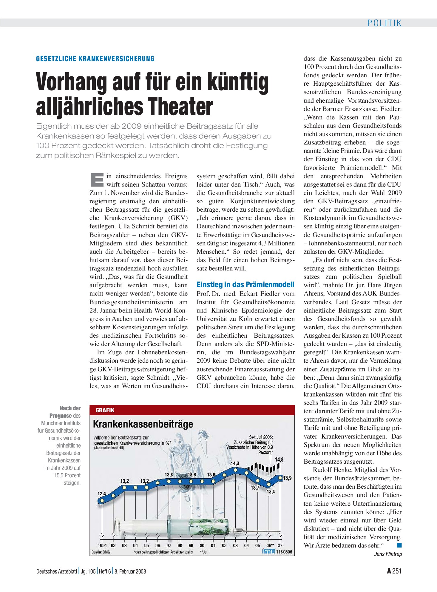 Vorschauseite 1: Gesetzliche Krankenversicherung: Vorhang auf für ein künftig alljährliches Theater – Deutsches Ärzteblatt