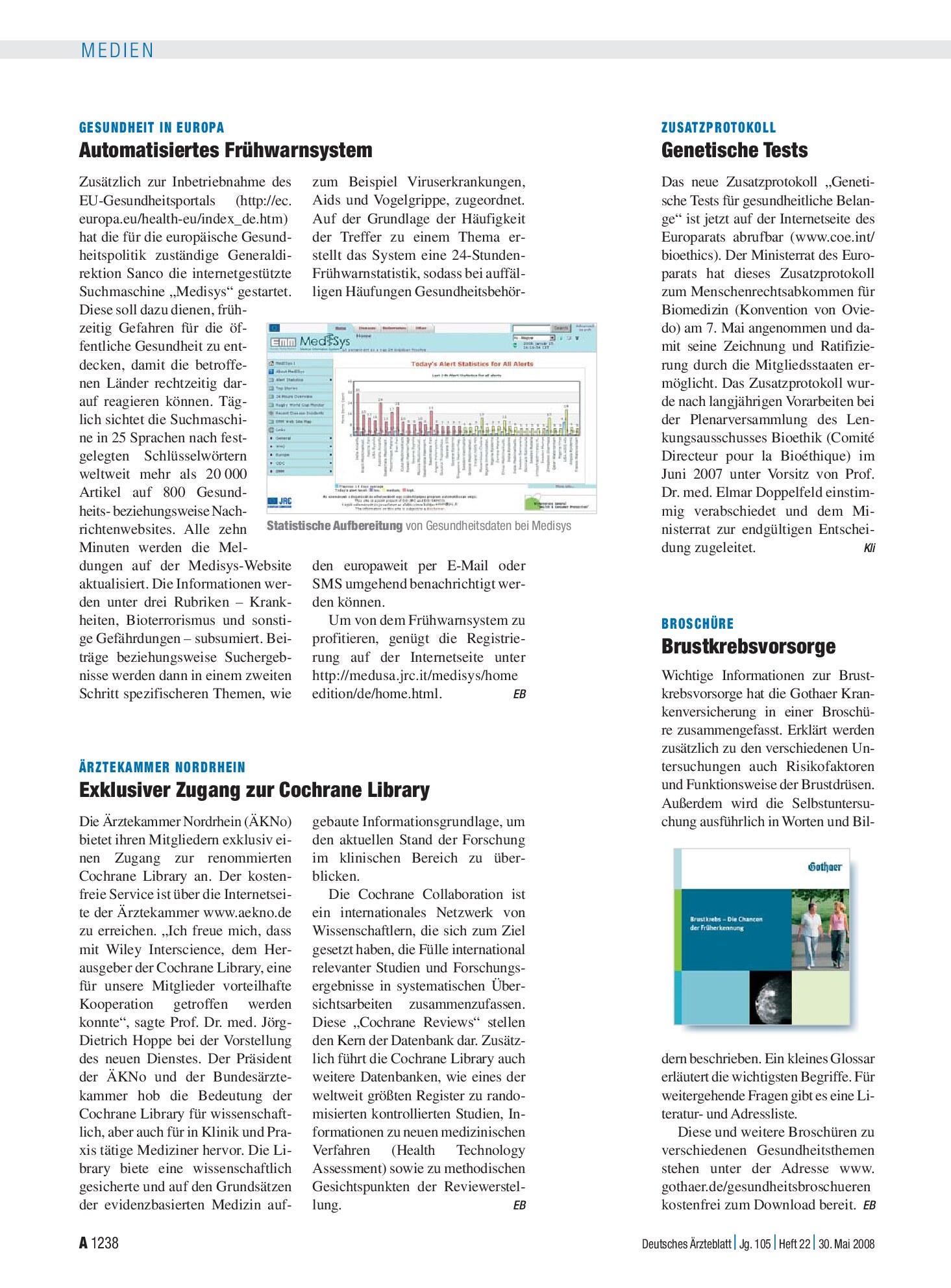 Vorschauseite 1: Zusatzprotokoll: Genetische Tests – Deutsches Ärzteblatt