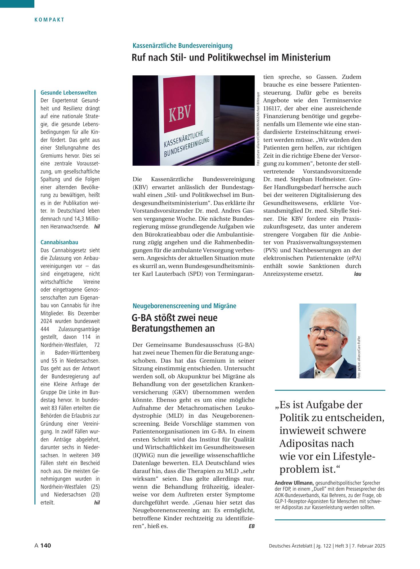 Vorschauseite 1: Zitat – Deutsches Ärzteblatt