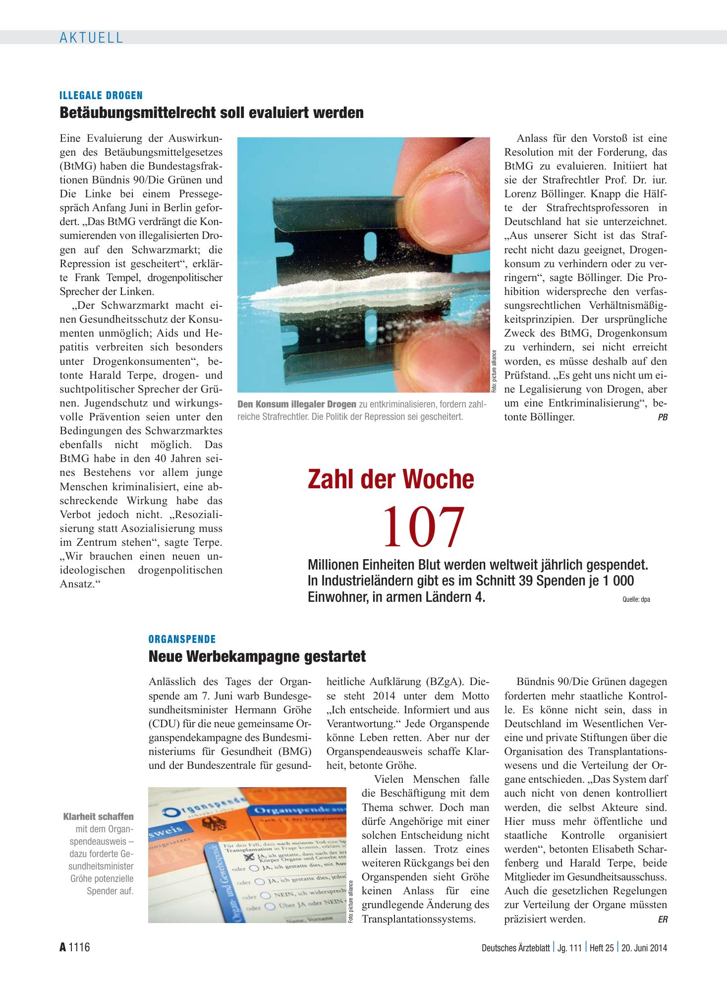 Vorschauseite 1: Zahl der Woche 107 – Deutsches Ärzteblatt