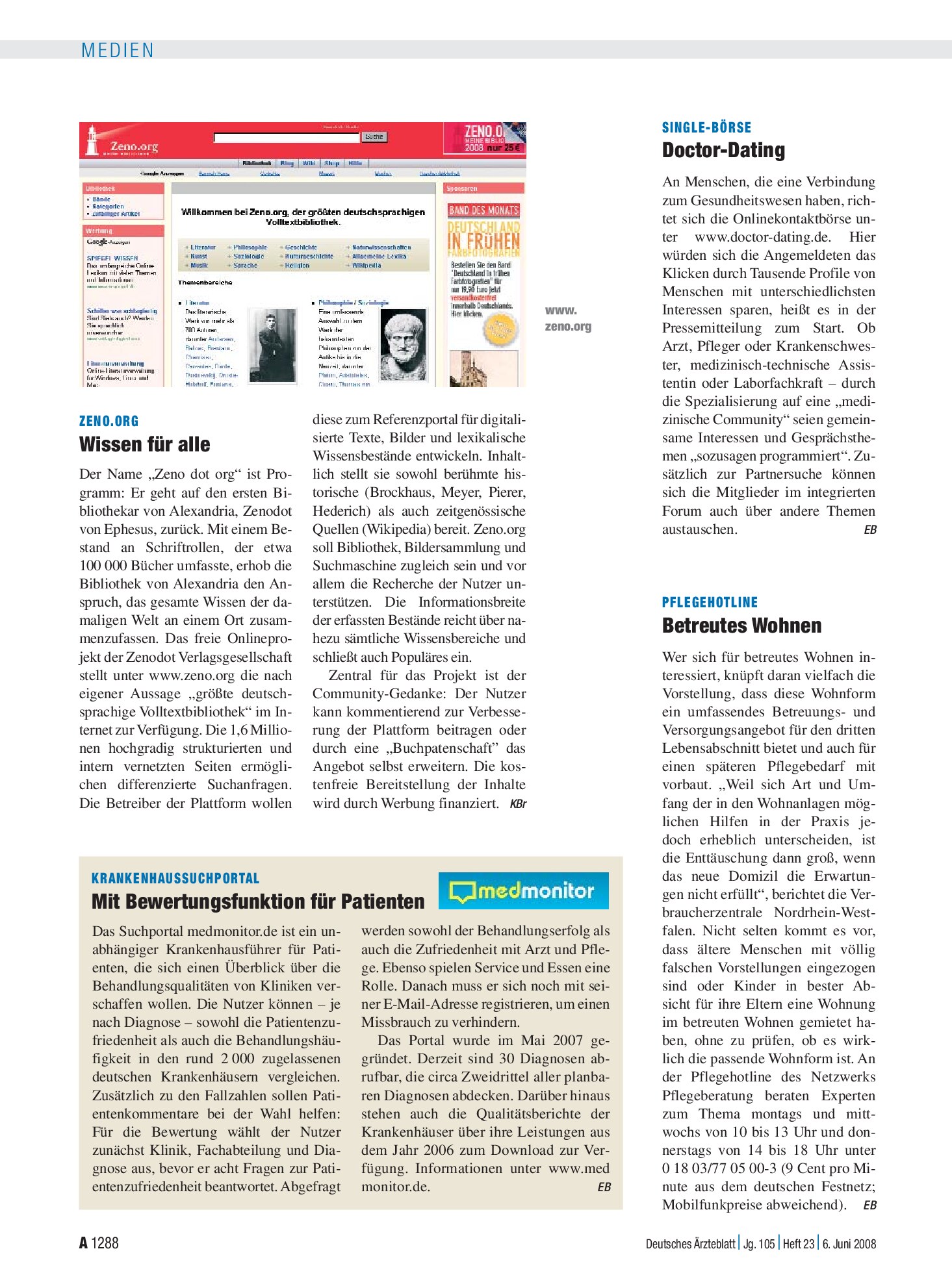 Vorschauseite 1: Single-Börse: Doctor-Dating – Deutsches Ärzteblatt